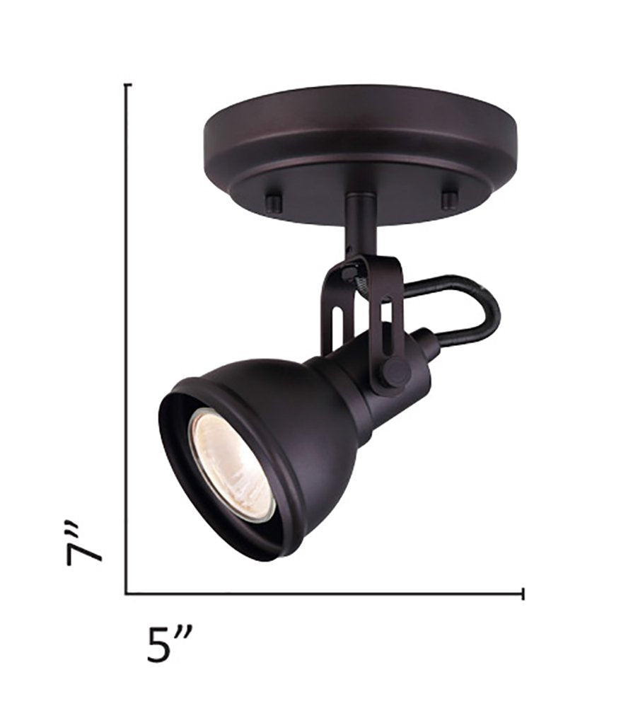 Canarm Icw622A01Orb10 Ltd Polo 1 Light Ceiling/Wall, Oil Rubbed Bronze With Adjustable Head , Oil-Rubbed Bronze