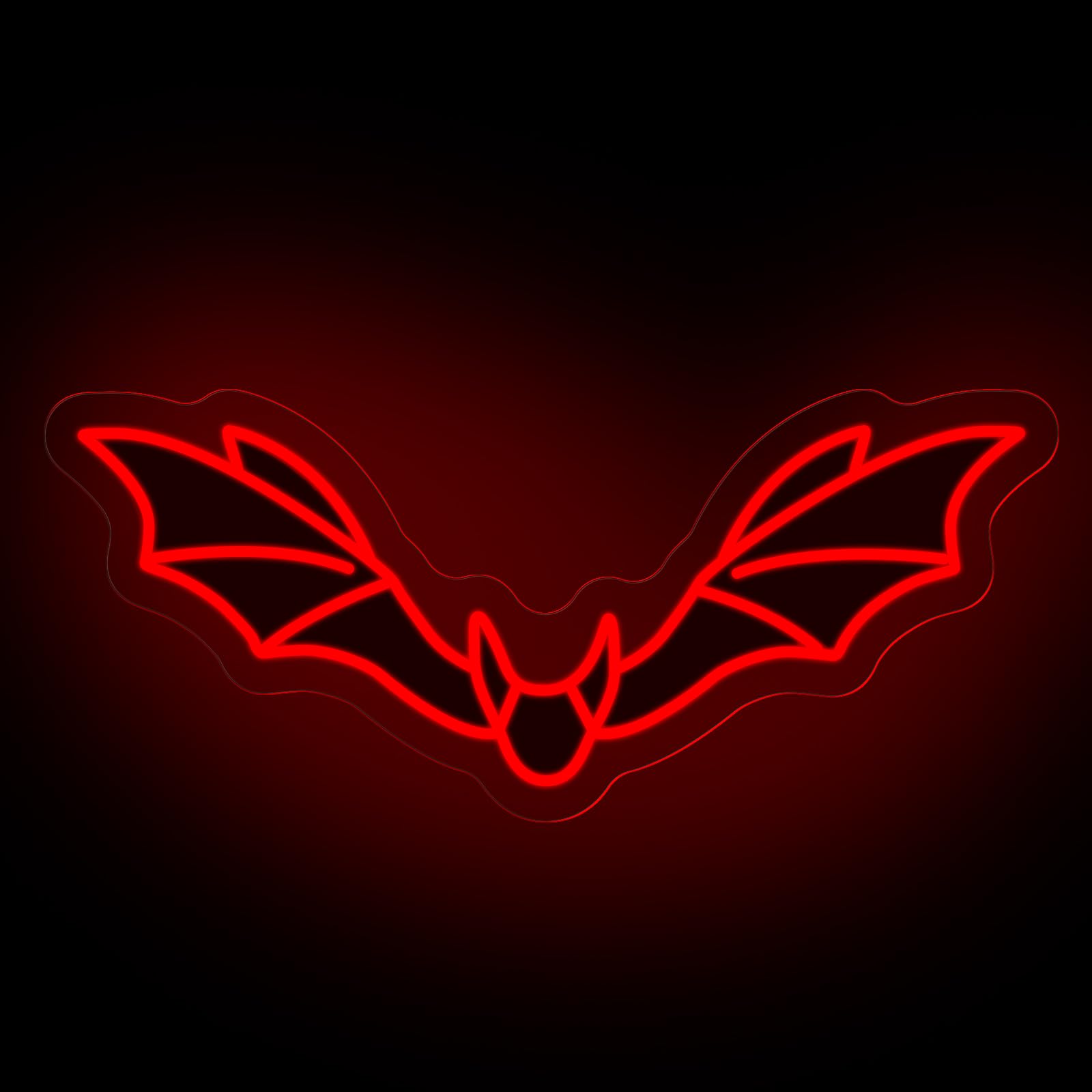 DMDMBSR Bat Neon Sign, Acrylic Halloween Decor, 15.7inx6.9in, Red Bat