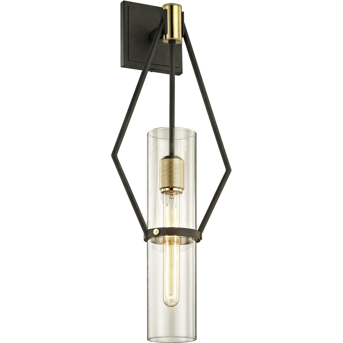 Troy Lighting B6312 Contemporary Modern One Light Wall Sconce from Raef Collection in Bronze/Dark Finish,