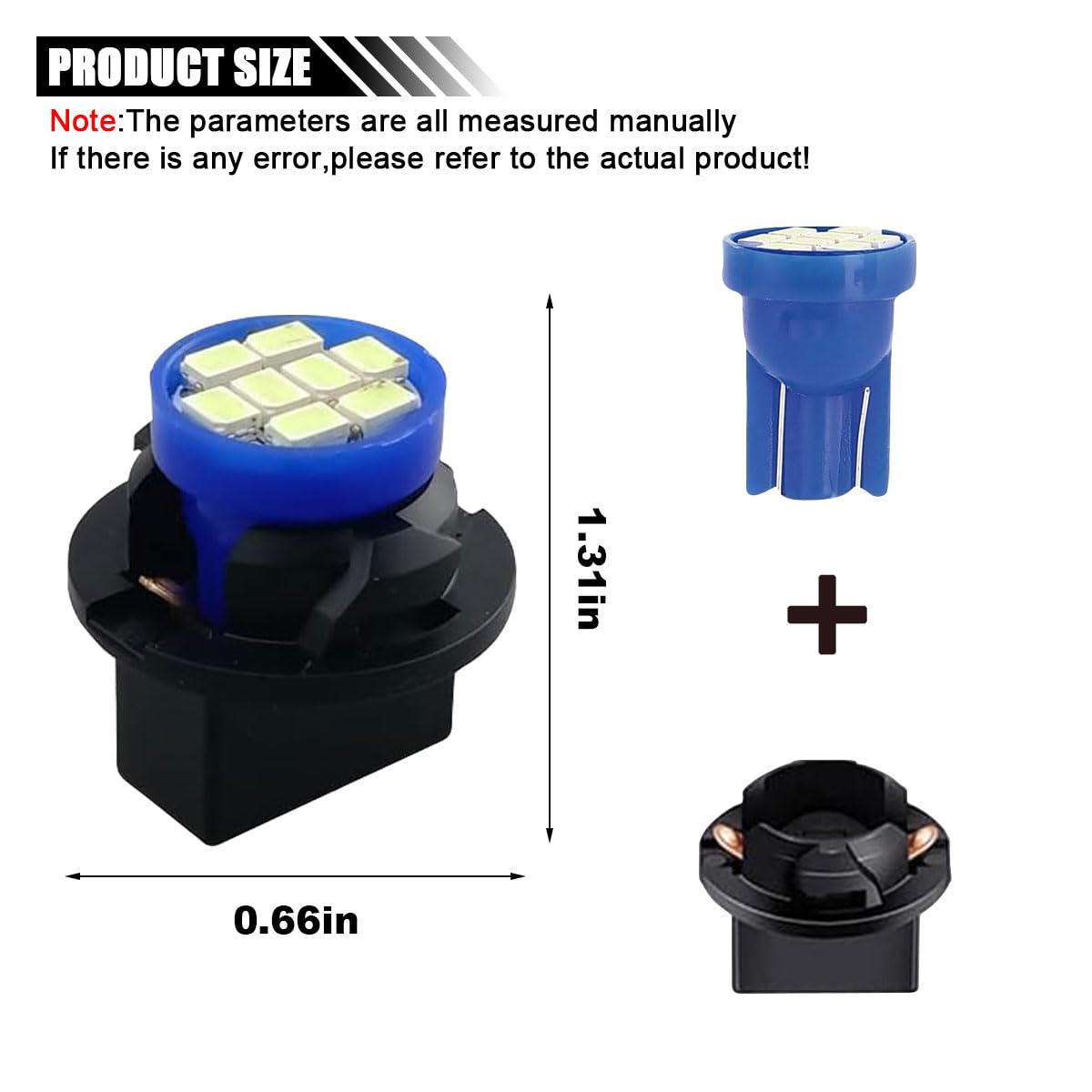 JOYCOURT LED Light Bulbs for Car Dash Instrument, 10PCS T10 194 168, Ice Blue, Twist Lock Socket, Plastic Material