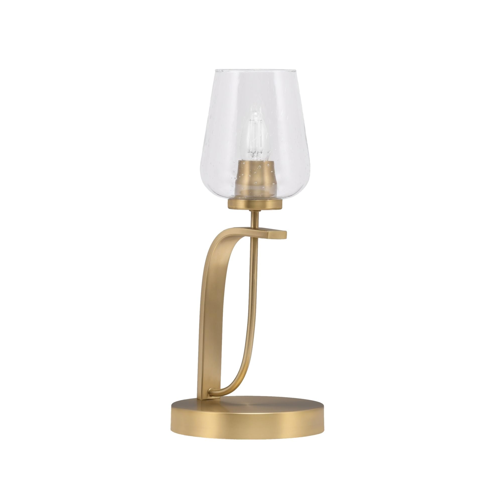 Toltec Lighting Cavella Accent Lamp, New Age Brass Finish, 5&quot; Clear Bubble Glass