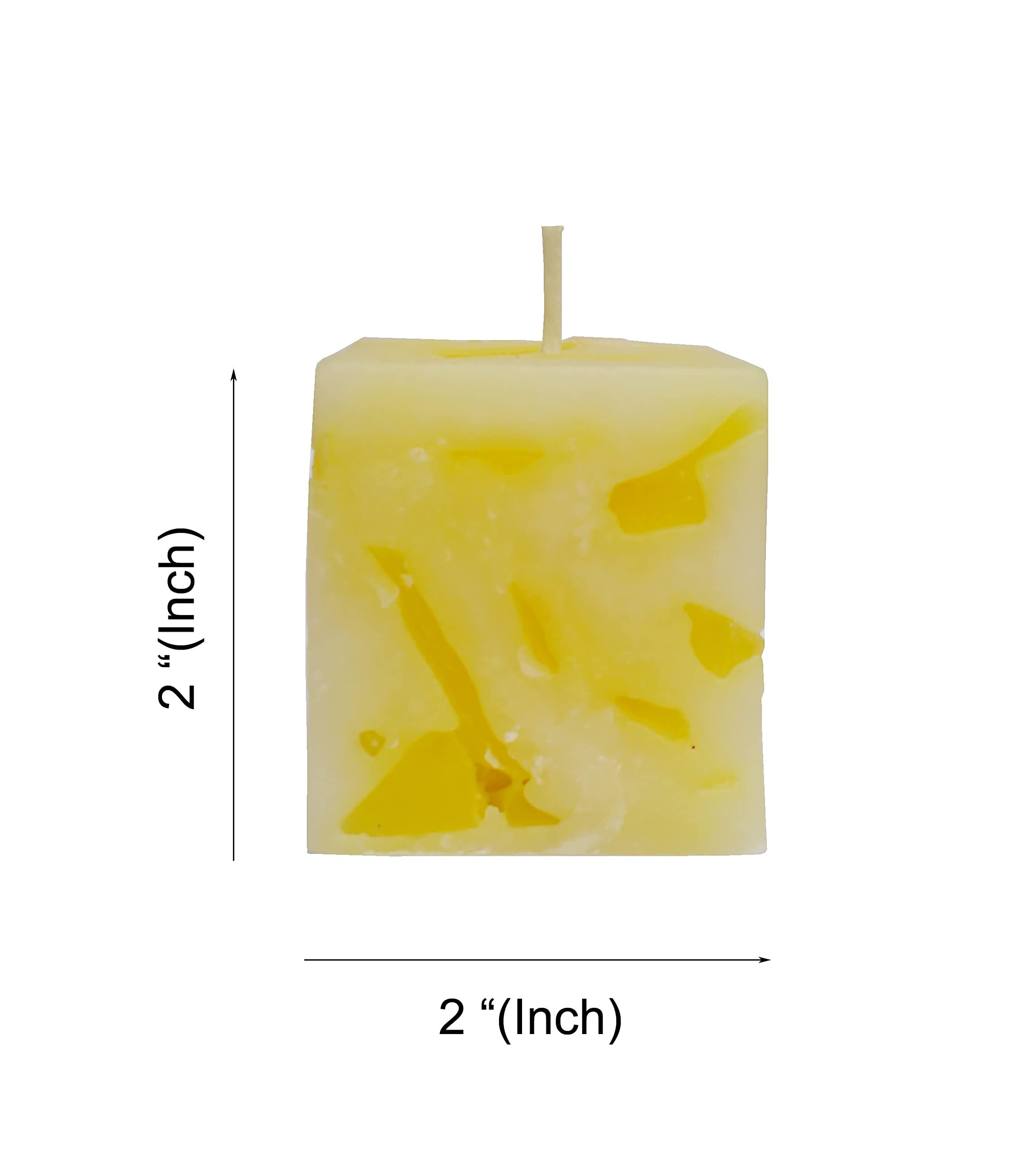 Pure Indian Candle Handmade Vanilla Scented Cube Candle PICCB007 (Pack of 4)