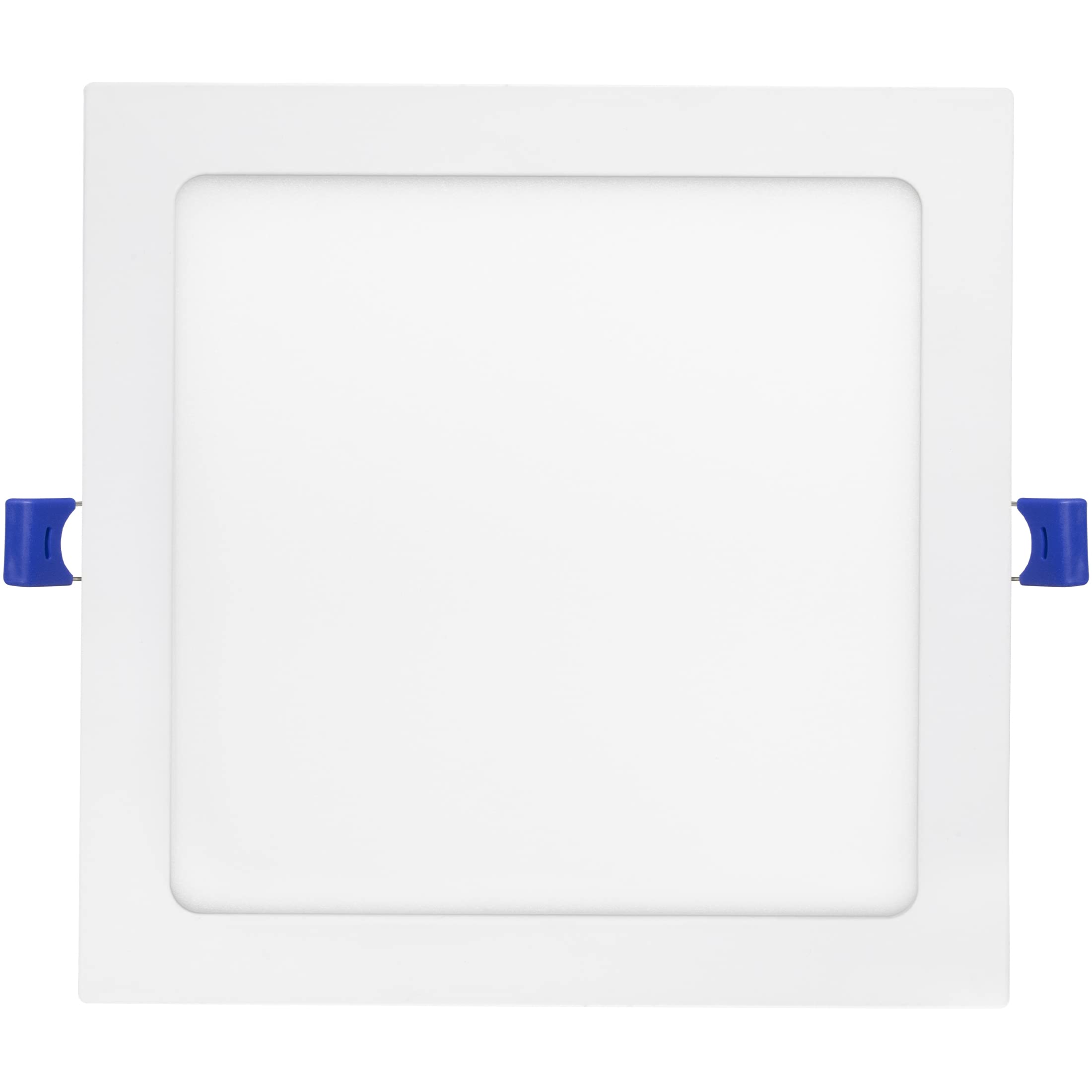 Maxxima 8 In. 5Cct Square Recessed Led Downlight, 1600 Lumens Slim Flat Panel Color Selectable 2700K/3000K/3500K/4000K/5000K, Dimmable, Canless Ic Rated, White Trim, J-Box Included