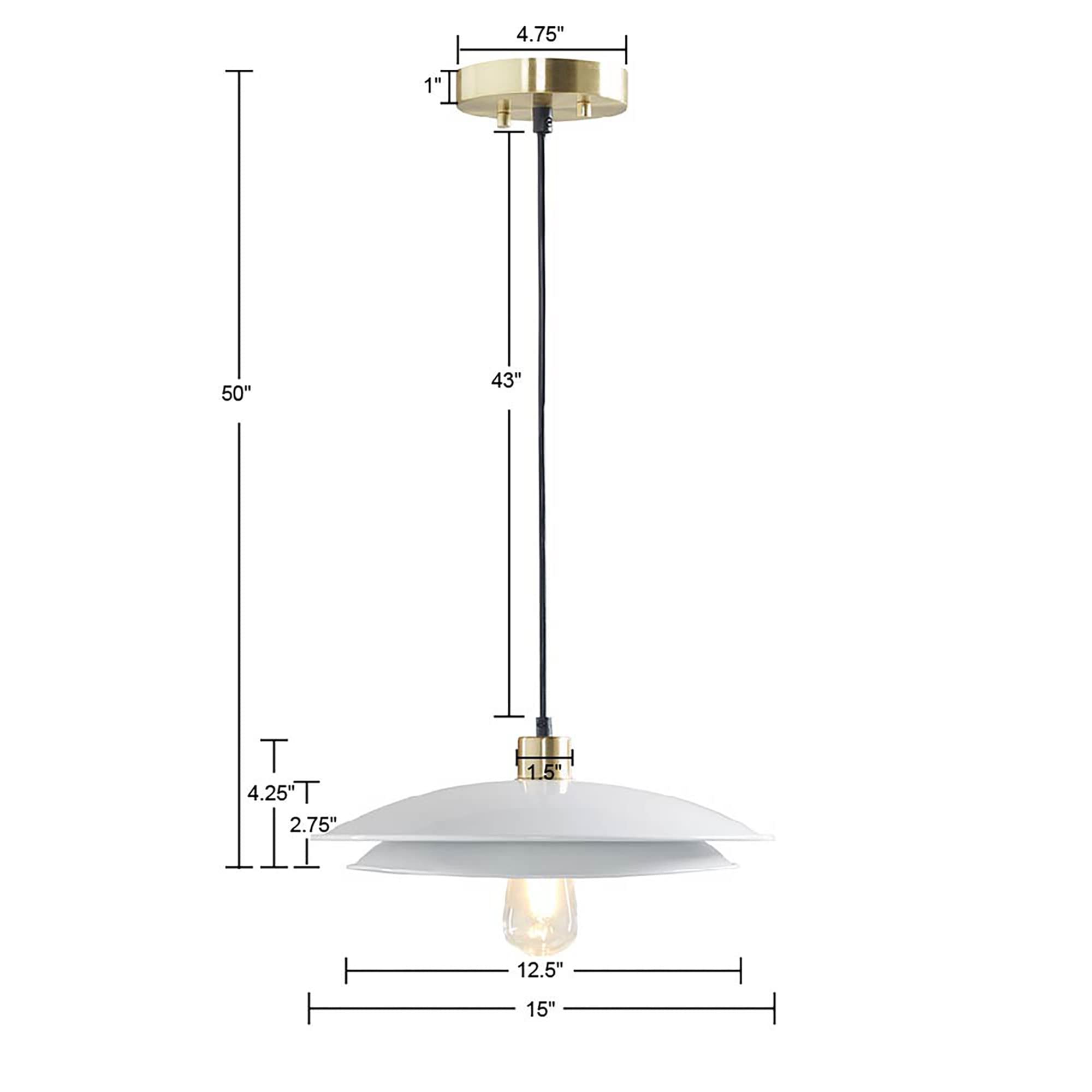 INK+IVY saben Mid-Century Modern Pendant Light Fixtures for Kitchen Island, Adjustable Hanging Ceiling Light with 2 Tier Disk La