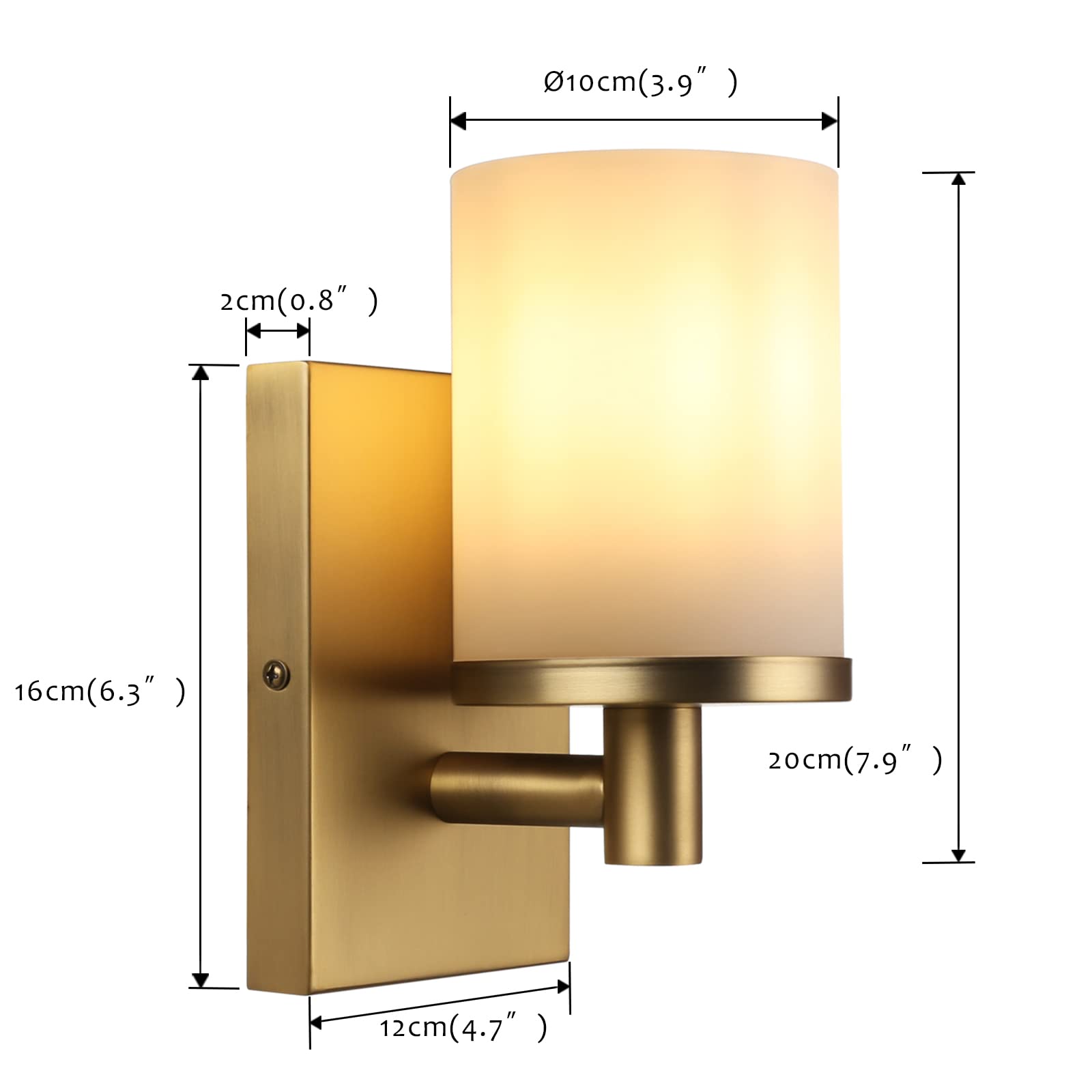 Pathson Vintage Wall Light, Industrial Bathroom Vanity Sconce, Frosted Glass, Antique Finish, Model XLYT1003-D