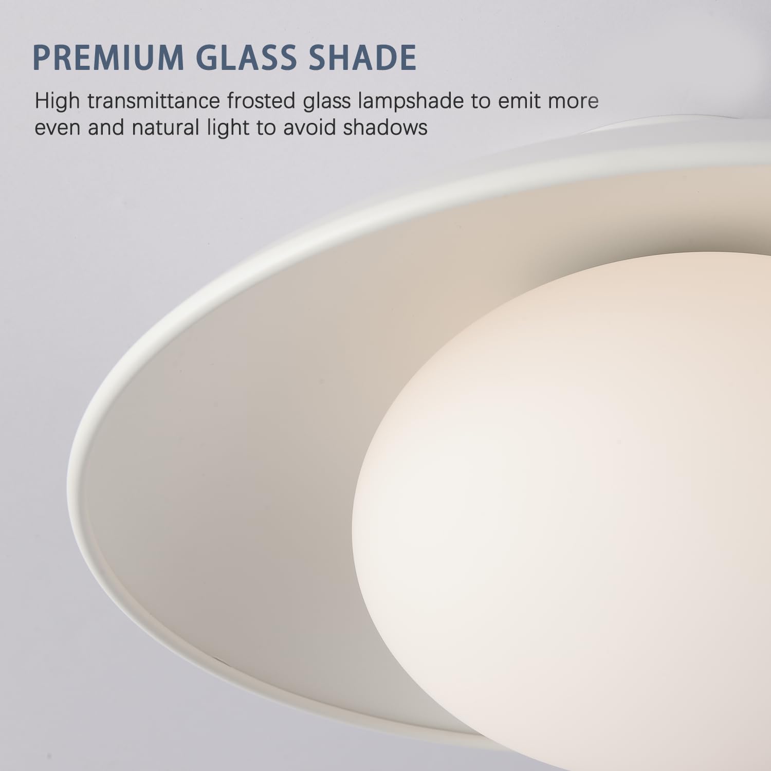 Pirxxiy 15in Soft White Semi Flush Mount Ceiling Light Fixture, Vintage Bowl Lampshade, Metal, Model FM001-SWH-L