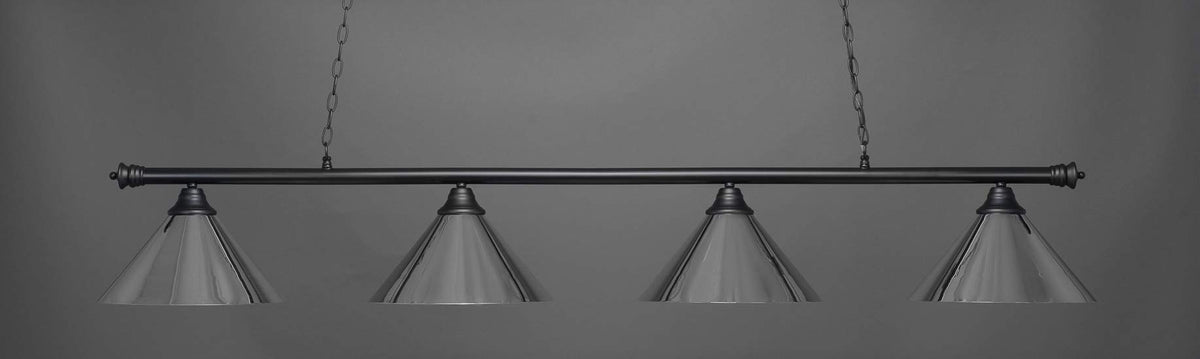 Toltec Lighting Oxford 4 Light Island in Matte Black (374-MB-420-CH)