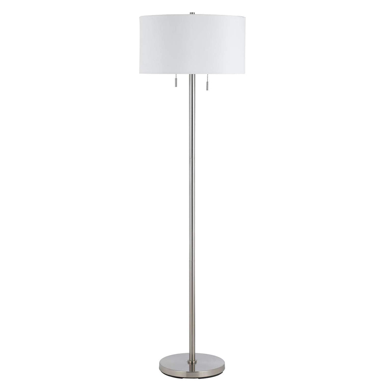 Cal Lighting Bo-2450Fl-Bs Transitional Two Floor Lamp Lighting Accessories, Silver 17 X 17 X 59