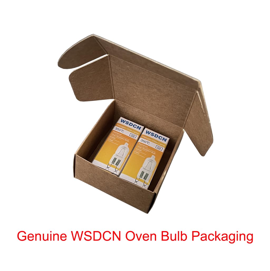 WSDCN G9 40W Halogen Oven Light Bulb - 2 Pack, 120 Volt, 350°C Heat Resistant, Perfect for Ovens, Fulfilled by Amazon