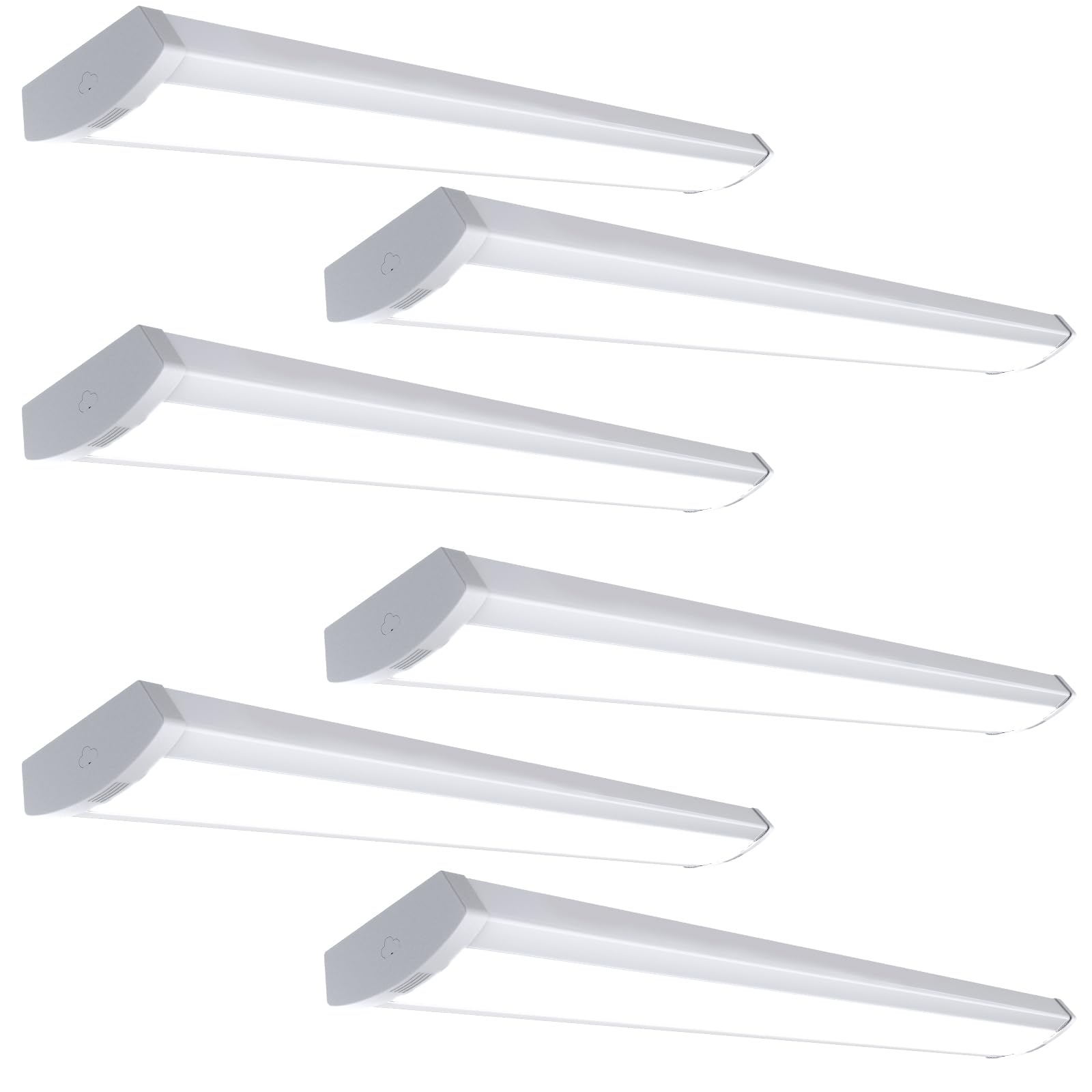 HYPERLITE 60W LED Wraparound Light 4 Feet, 6600lm Linkable 5000K LED Shop Lights Surface Mount, ETL Listed,Led Ceiling Office Wr