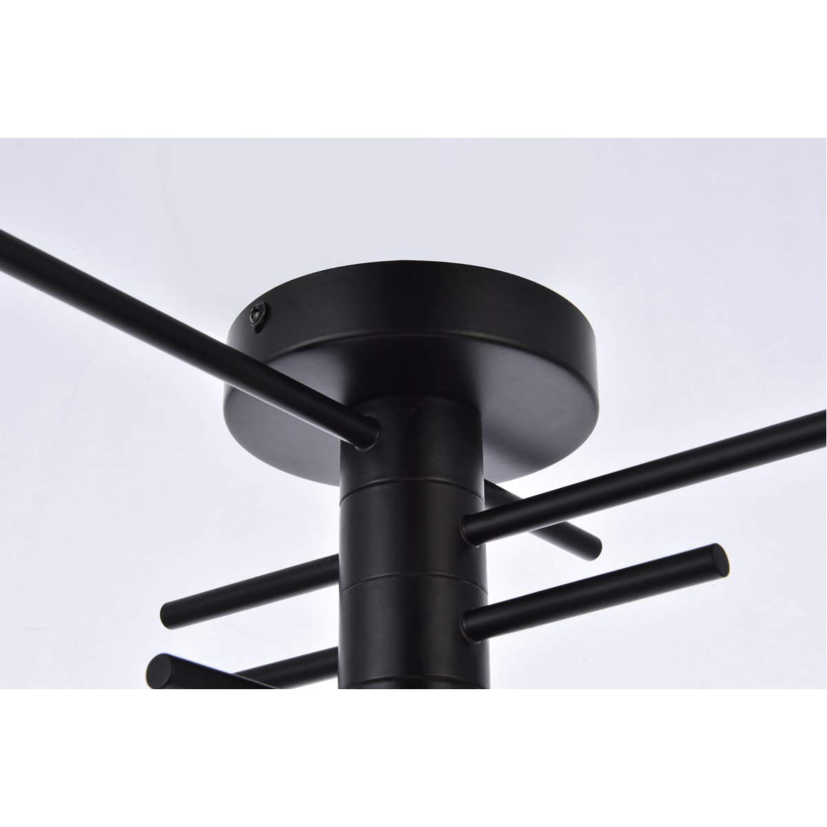 Living District Xavier 4-Light Mid-Century Metal Flush Mount in Black