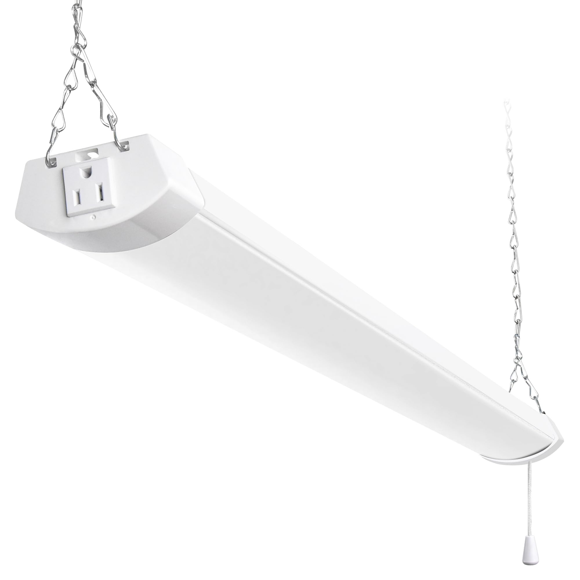 hykolity 4FT 70W LED Shop Light Linkable  8000lm(300w Equivalent)  5000K Utility Shop Lights for Garages  Workshops  Basements  Hanging or FlushMount  with Power Cord and Pull Chain  ETL  White 1 Pack
