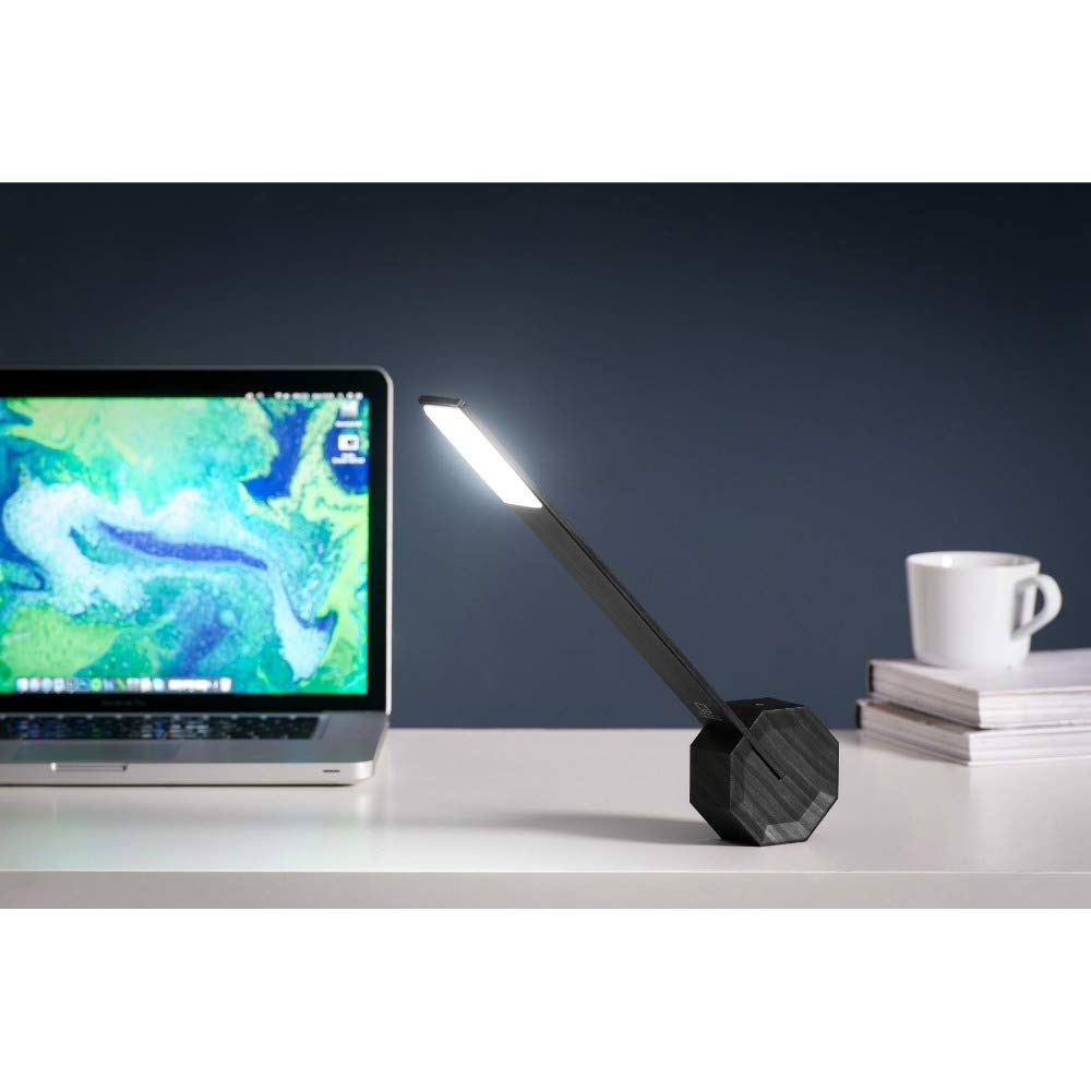 Gingko Octagon One Desk Lamp - Black, Wood, One Size, Model GK11B10