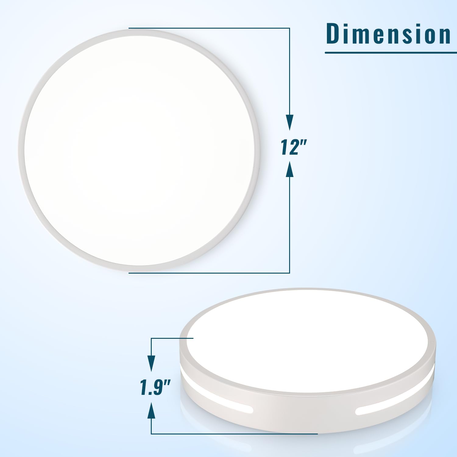 Wheatronic Led Ceiling Light Flush Mount 24W, White Bedroom Light Fixture Ceiling Mount Dimmable 2 Pack, 12 Inch Close To Ceiling Light Fixture 5Cct For Kitchen, Bathroom, Living Room