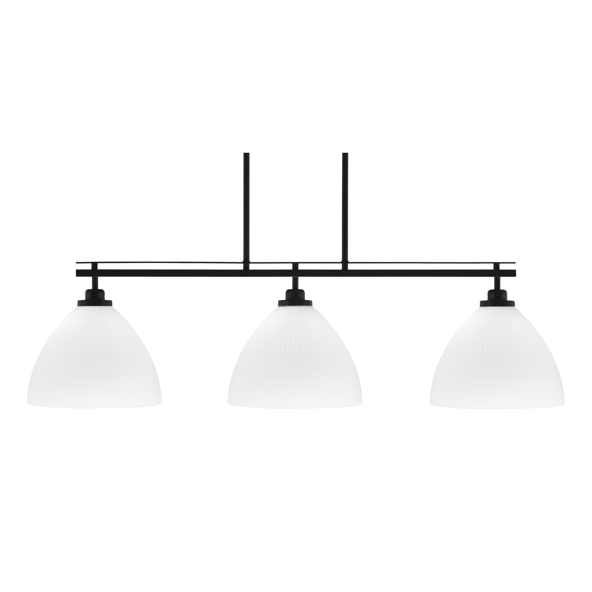 Toltec Lighting Odyssey 3 Light Island Light, Matte Black Finish, 10.75in Opal Frosted Glass
