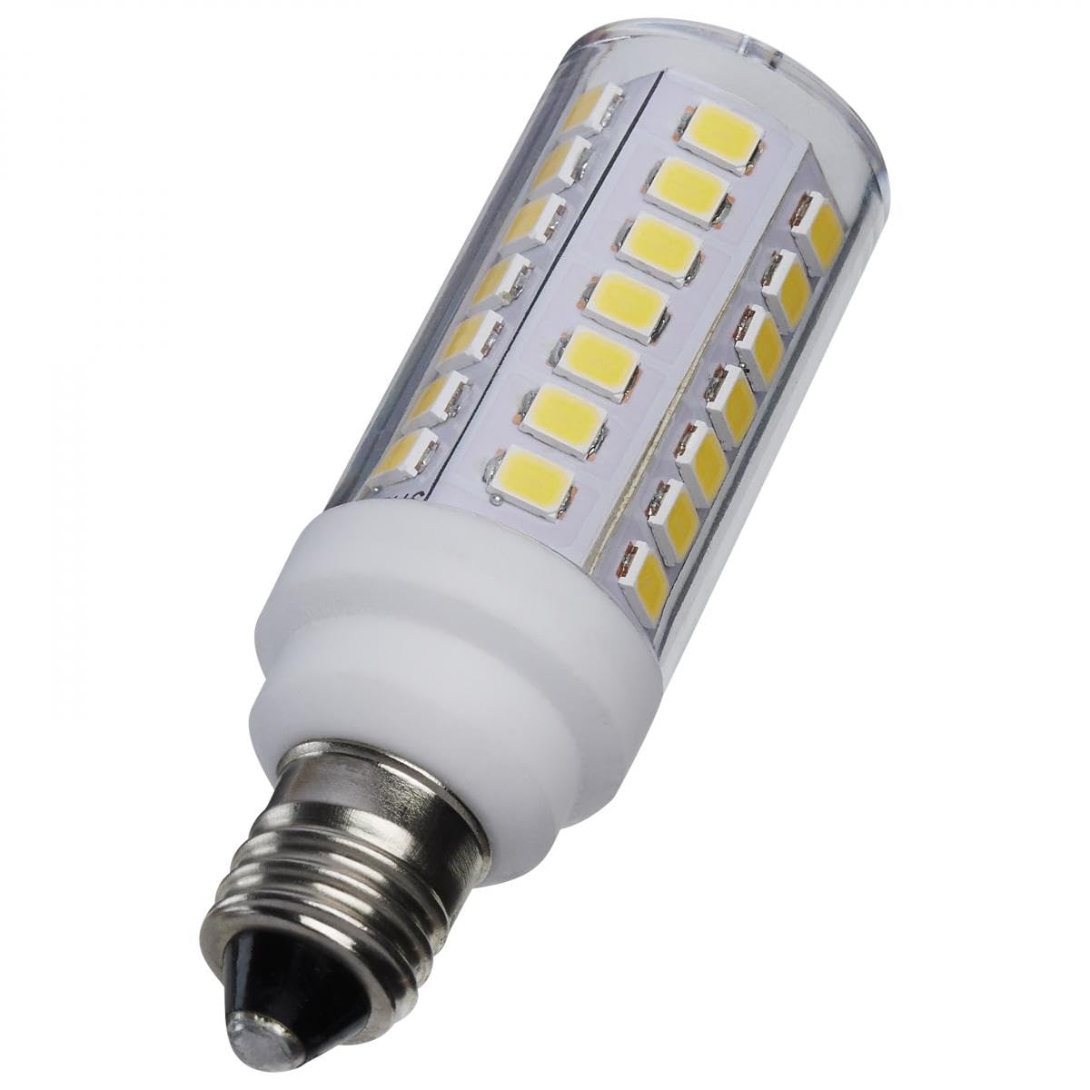 Satco 5W T6 LED Mini Candelabra Bulb, Clear Finish, 5000K Natural Light, 120 Volt, Residential Commercial, Indoor Enclosed Fixtu