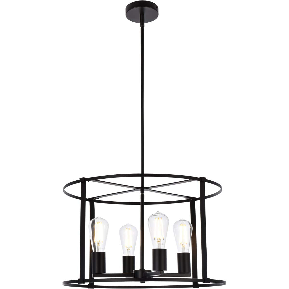 Elegant Lighting Living District Agnys 4 Lights Pendant in Black