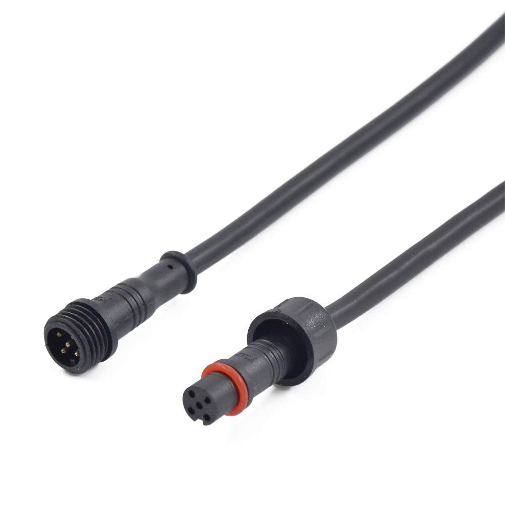 WESIRI 5Pairs 5pin Black Electrical Connector LED Connector for LED Lights 20cm Extension Cable 40cm/Pair 0.2mm 15mm Nut