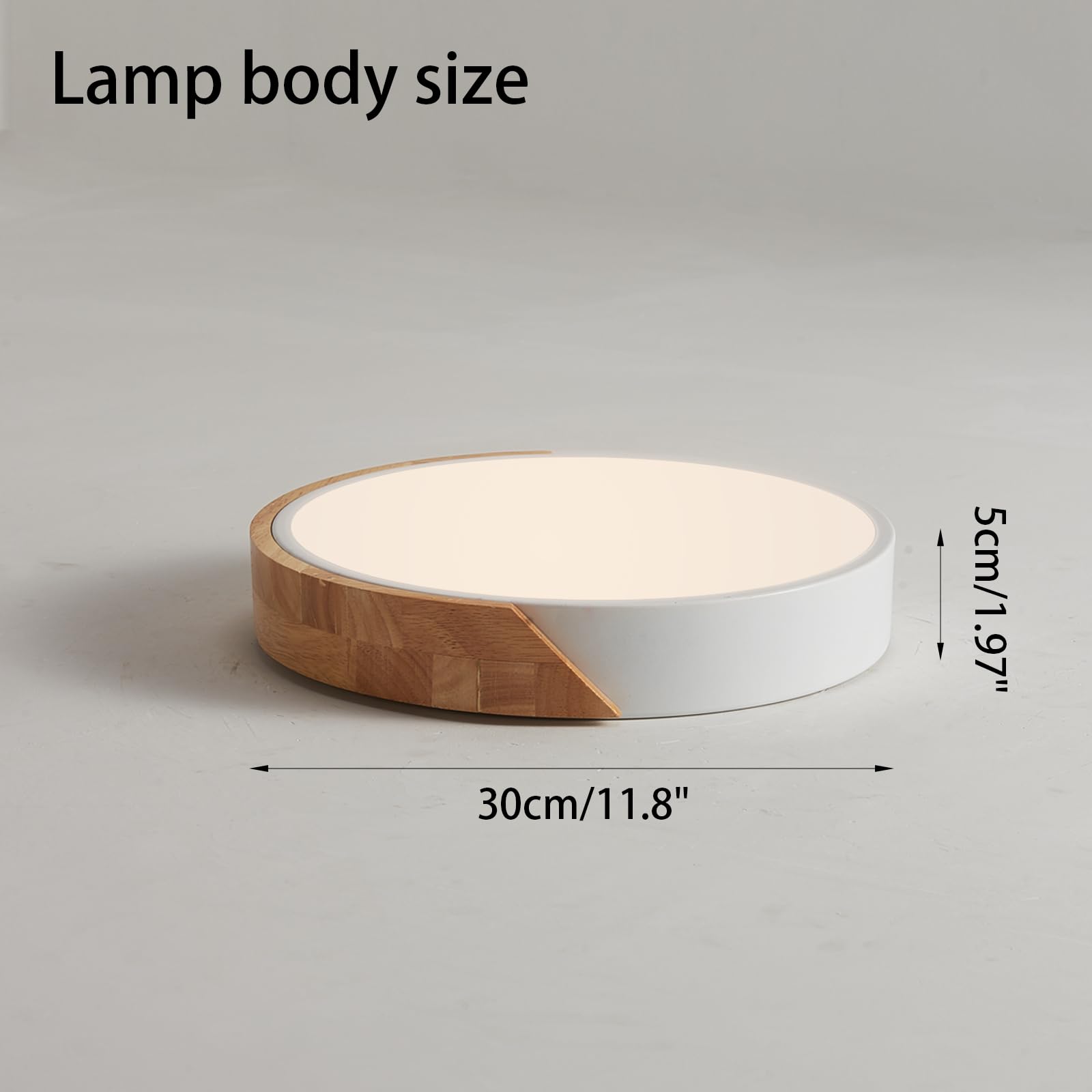 Lufun Led Ceiling Lights, 12 Inch Modern Flush Mount Lighting Fixture,Round Shaped Wood Ceiling Lighting,White,30W,4000K Nautral