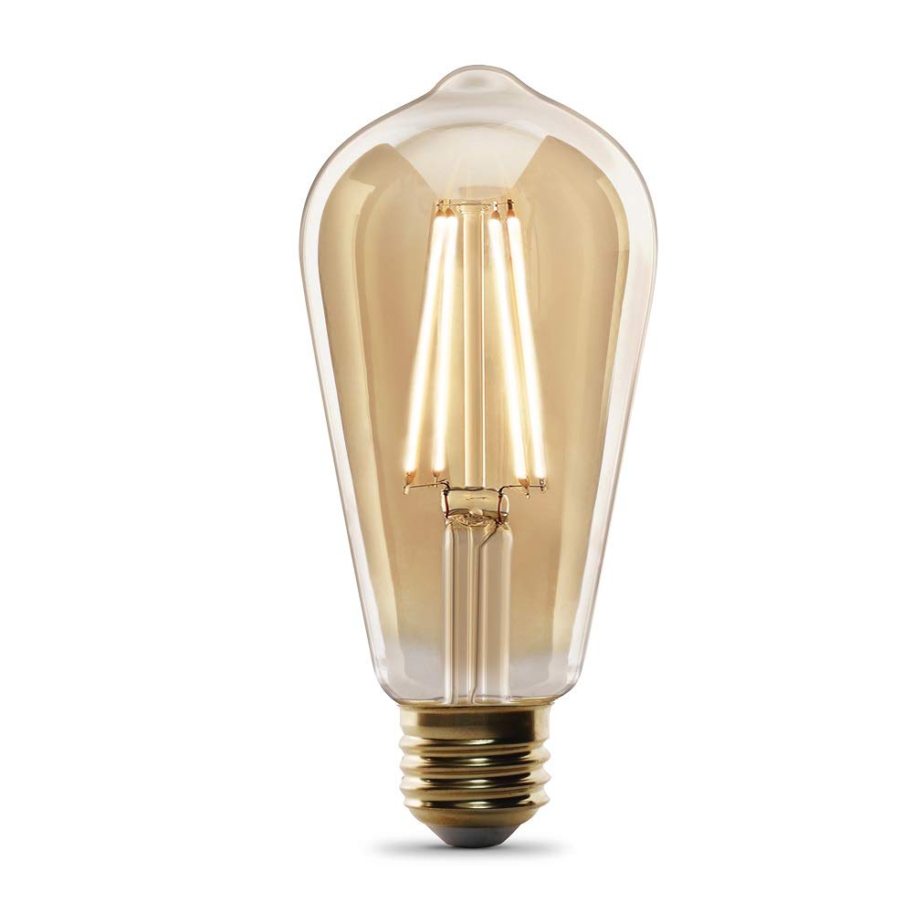 Feit Electric LED ST19 Light Bulb - 60W Equivalent, 400 Lumen, 2100K Soft White, Amber Glass, Dimmable, 1 Count