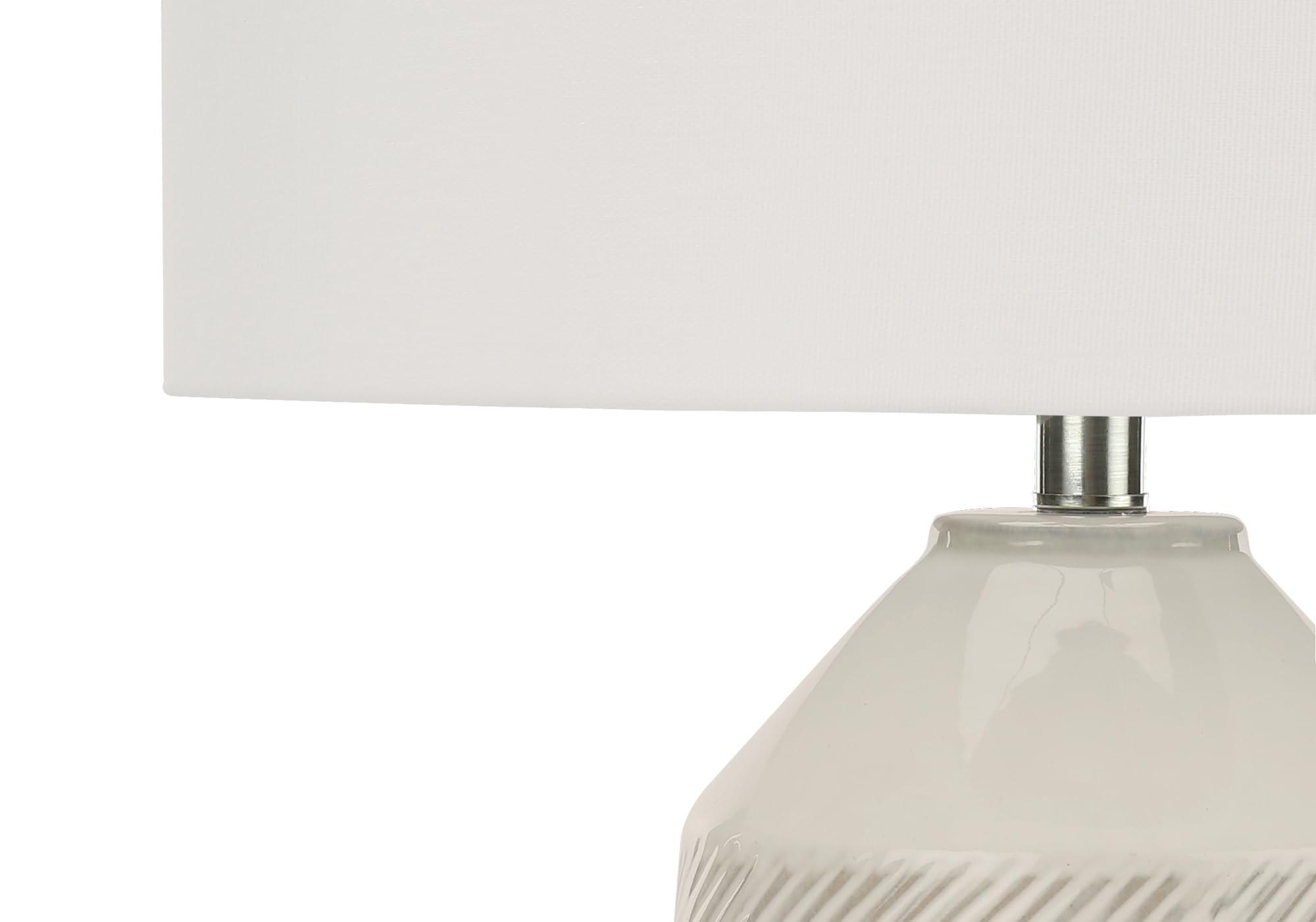 Monarch Specialties I 9613 Table Lamp, Cream Ceramic, Ivory/Cream Shade, 18inL x 18inW x 32.75inH
