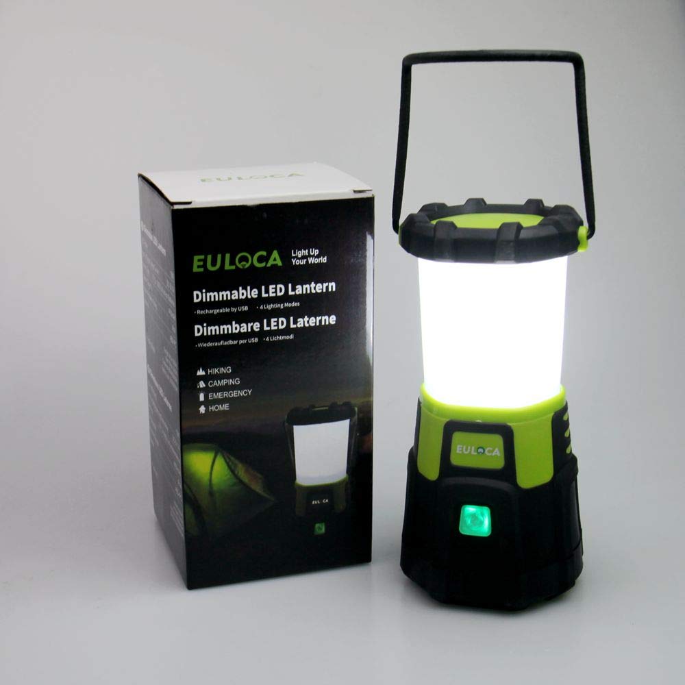 EULOCA Camping Lantern LED, Super Bright 1200lm Dimmable , 4 Light Modes,Power Bank Waterproof Tent Light, Perfect Work Flashlig