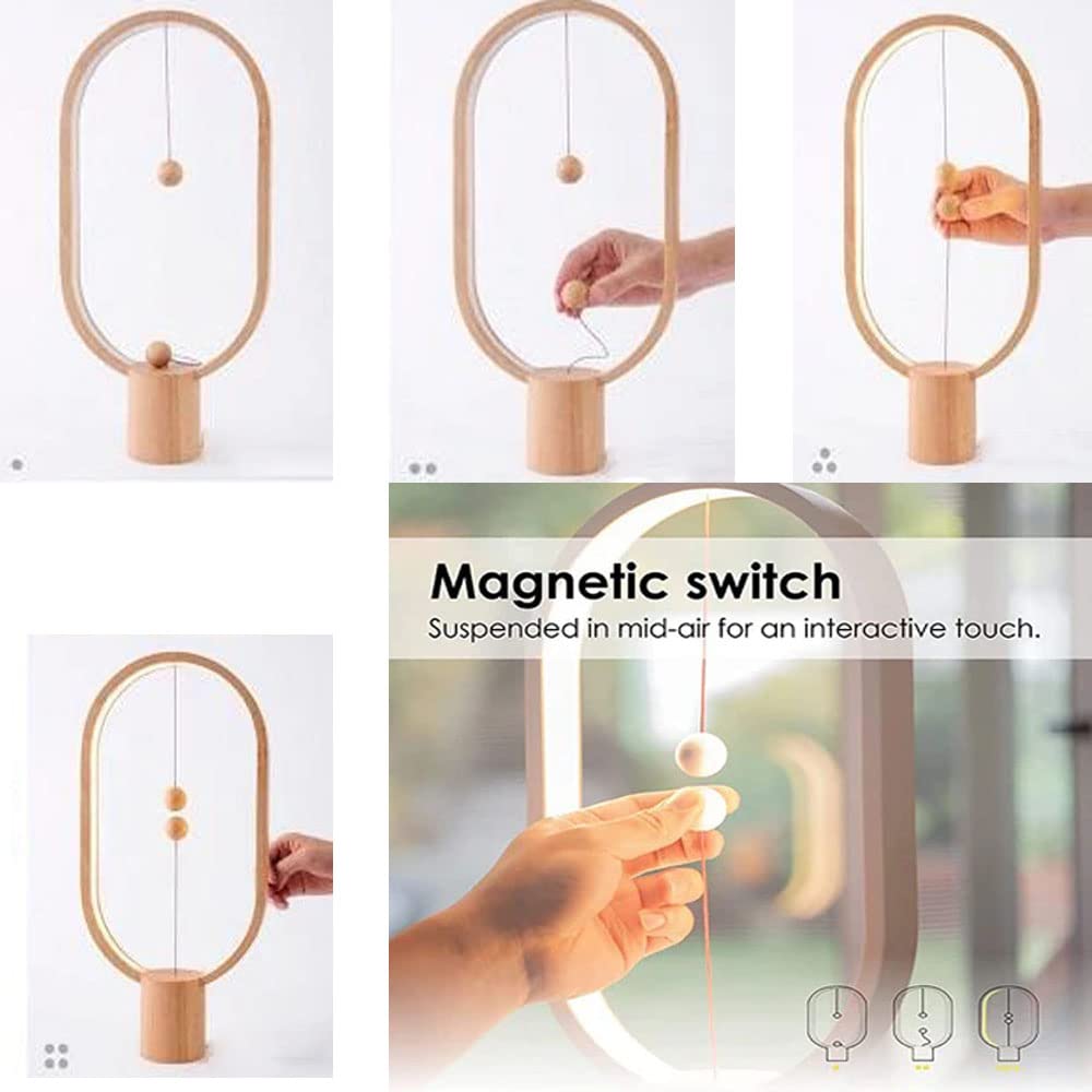 Xhope4u Table Lamp - Rechargeable Touch Dimmer, 3 Level Brightness, Wood Color, Model CB-5, Ideal for Bedroom, Office, College Dorm