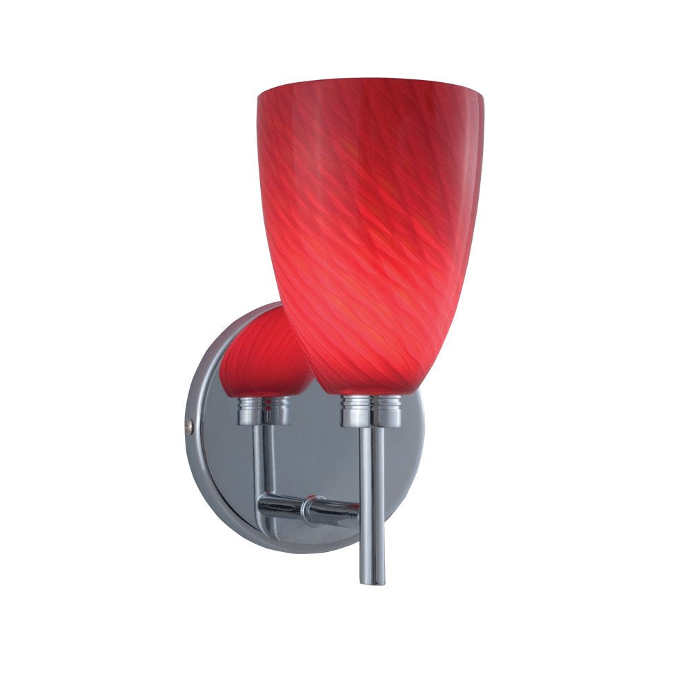 Jesco Lighting WS220-RD/SN Goblet 1-Light Wall Sconce, Metal, 40W, Red/Satin