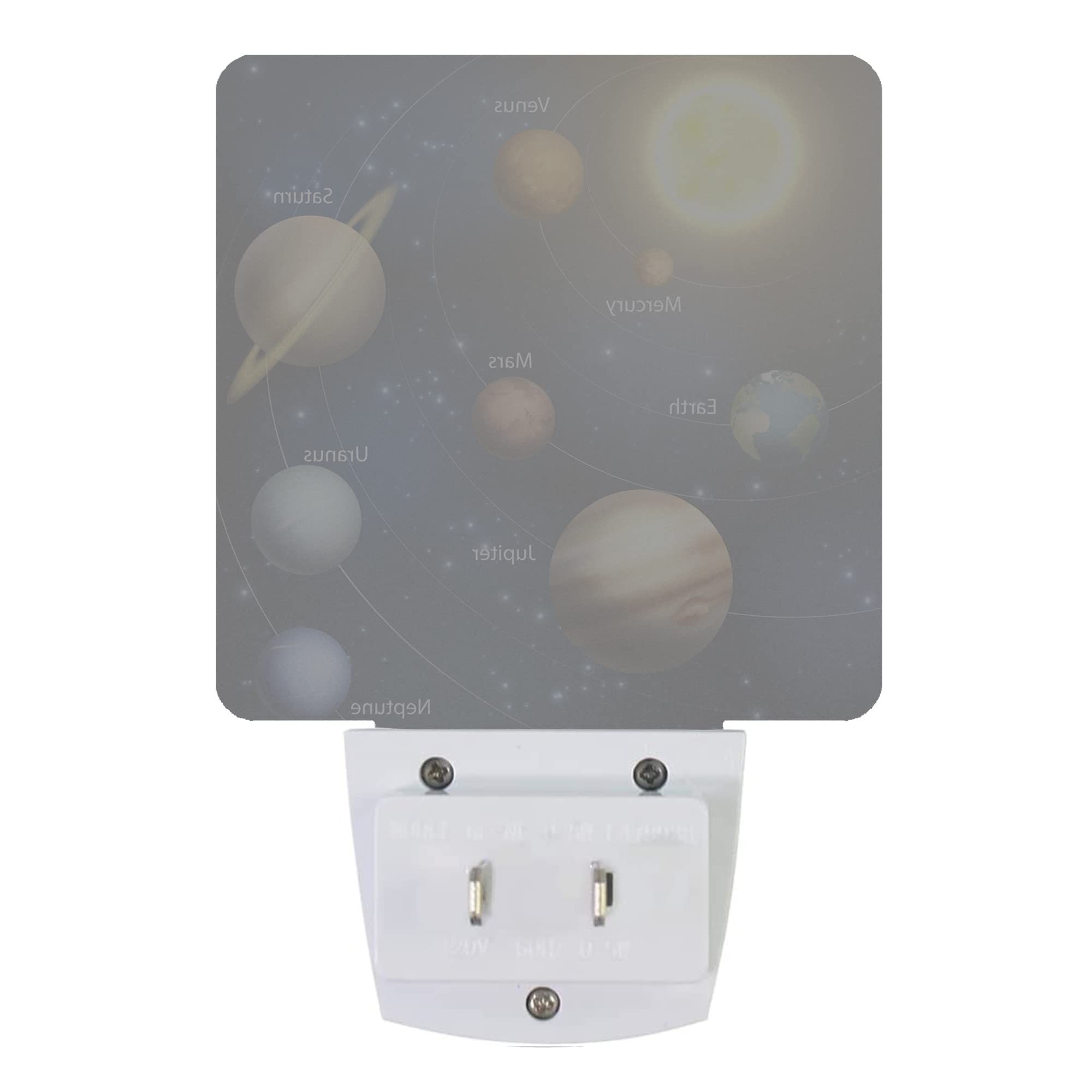 Smoaffly LED Night Light -  t Solar System Design, Auto Sensor, Dusk-to-Dawn, Home Decor for Nursery, Model XD-FXYD-LST13