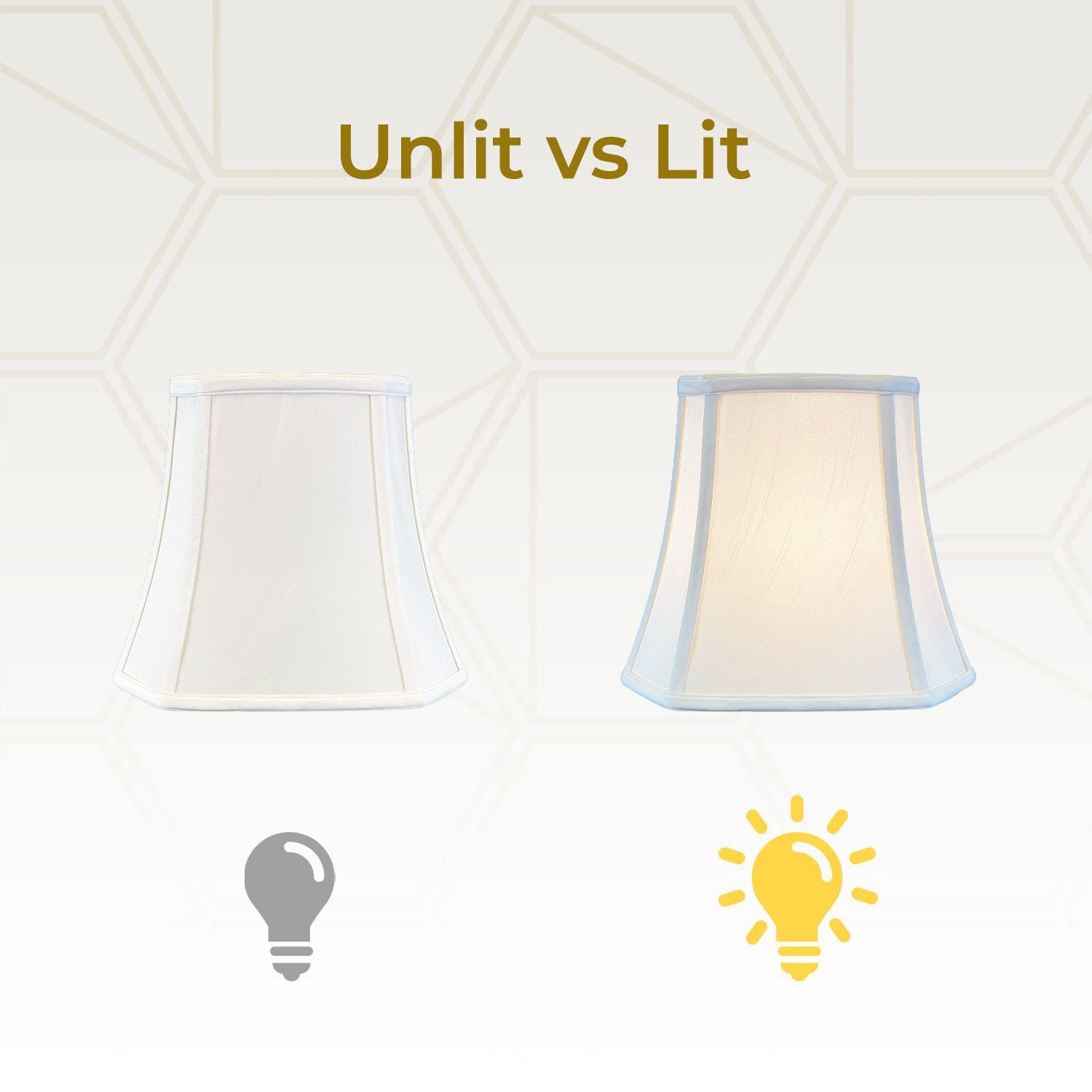 Royal Designs Bs-705-14Wh Timeless Square Cut Corner Bell Lamp Shade, 8 X 14 X 11.25, White