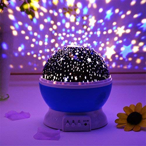 Scholazs Romantic Sky Star Master Night Projector Lamp with USB 4 LED Rotation Baby Sleep Lighting USB Lamp Led Projection for D