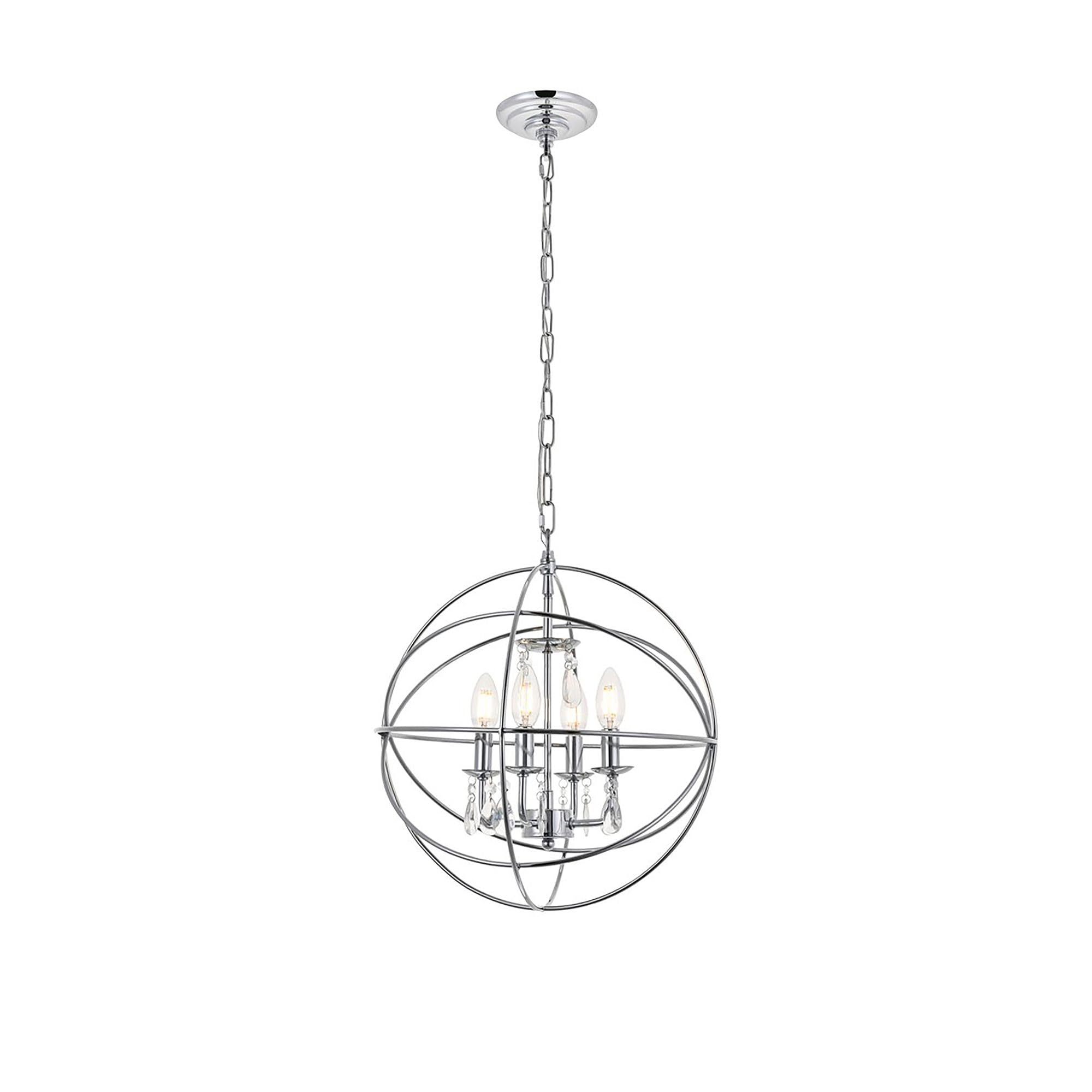 Living District Indoor Modern Home Decorative Bright Ceiling Wallace 4 Light Chrome Pendant