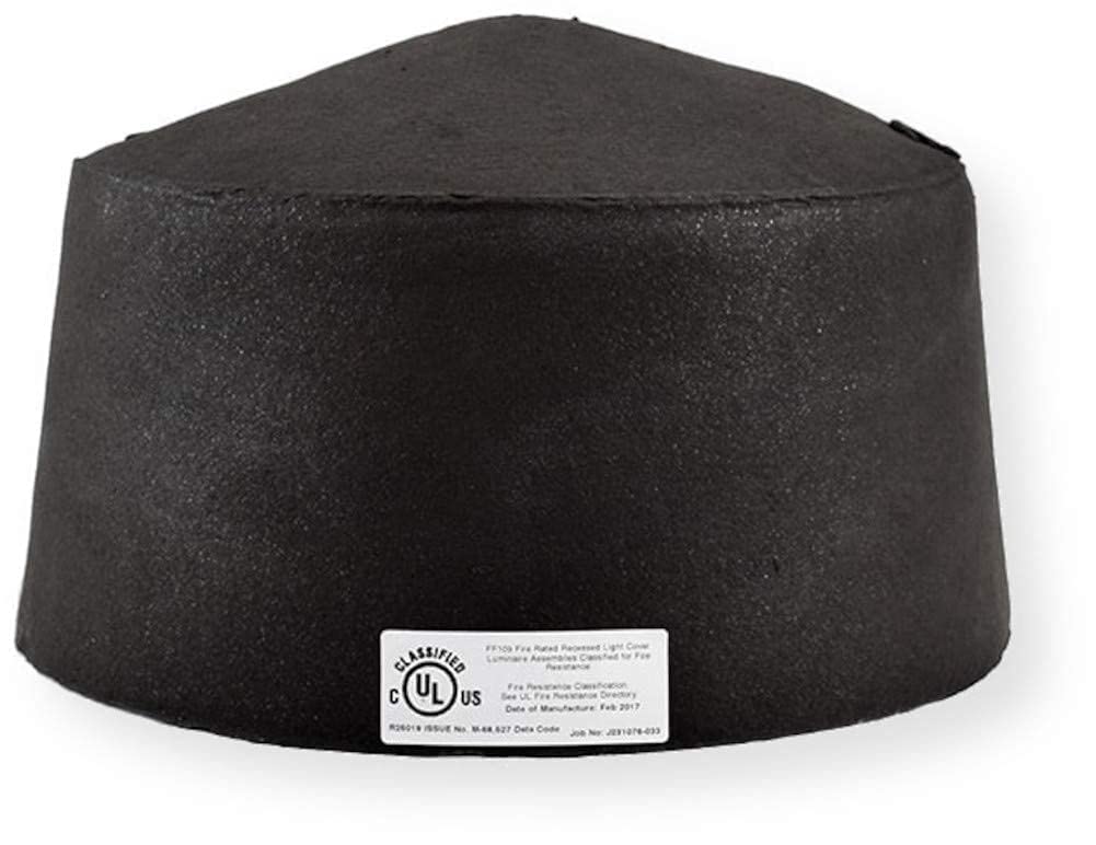 Tenmat FF109-300 One Hour UL Fire Rated Recessed Light Cover, Black; for Solid Wood Joists, Open-Web Wood Trusses or I-Shaped Wo