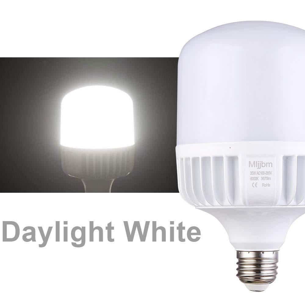 Velnex 250W-300W Equivalent Led Bulb, Daylight Bulb 5000K 35Watt Commercial Retrofit Led, Super Bright 3500Lumen Garage Light, E26 Base Light Bulb For Warehouse,Area,Basement, Home Light, 2Pack