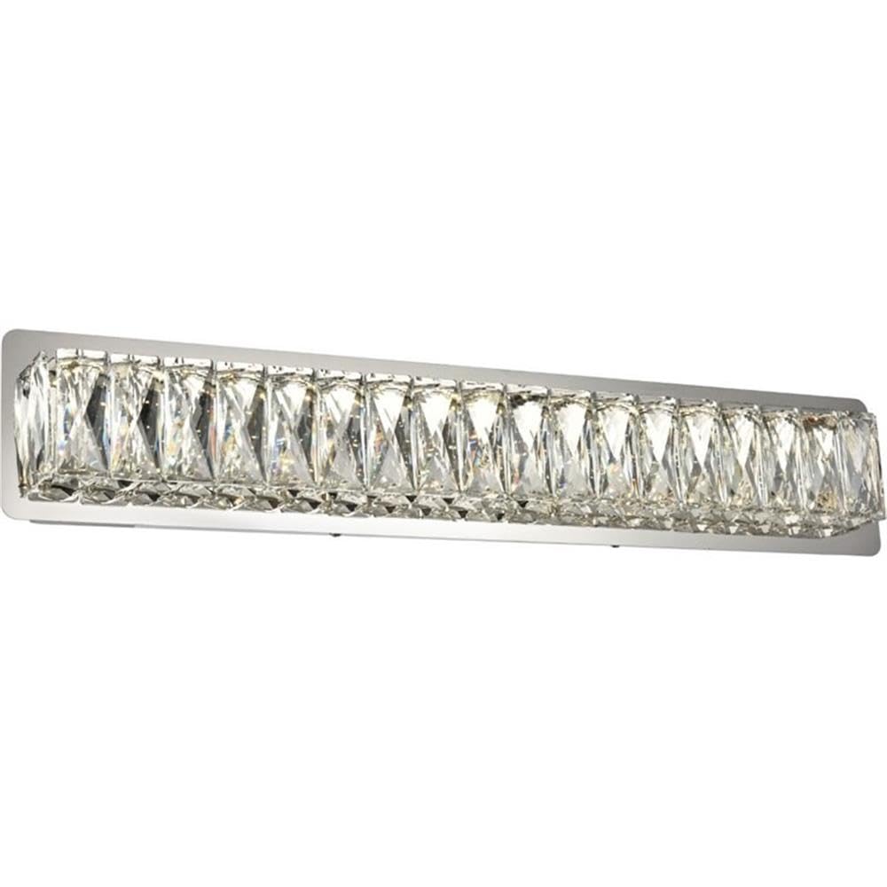 Elegant Decor Indoor Modern Monroe Integrated Led Chip Light Chrome Wall Sconce Clear Royal Cut Crystal - 24.4X4.5