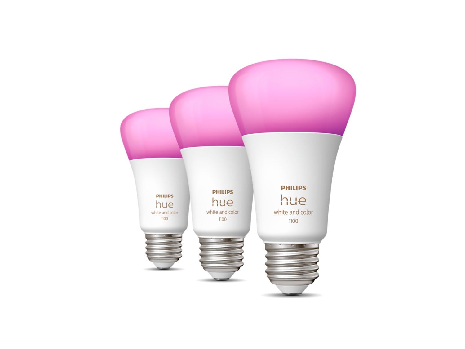 Philips Hue Smart - 3 Pack - 75W A19 LED Bulb - White and Color Ambiance Color-Changing Light - 1100LM - E26 - Indoor - Control 