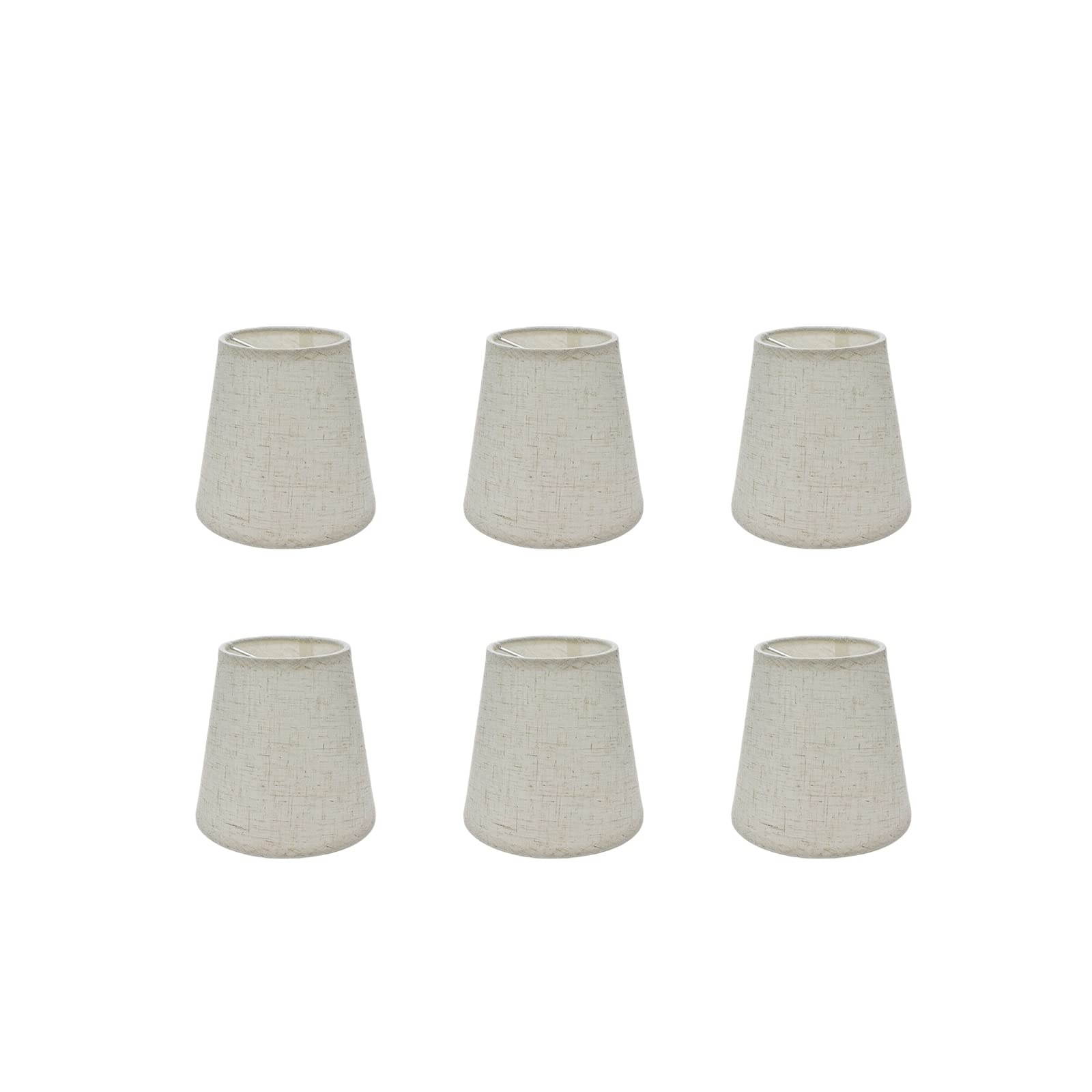 Tsnamay 6Pcs Handmade Chandelier Shades,Linen Clip On Chandelier Lamp Shades,Small Lamp Shades Set Of 6 For Chandelier Lampshade,Light Cross Linen