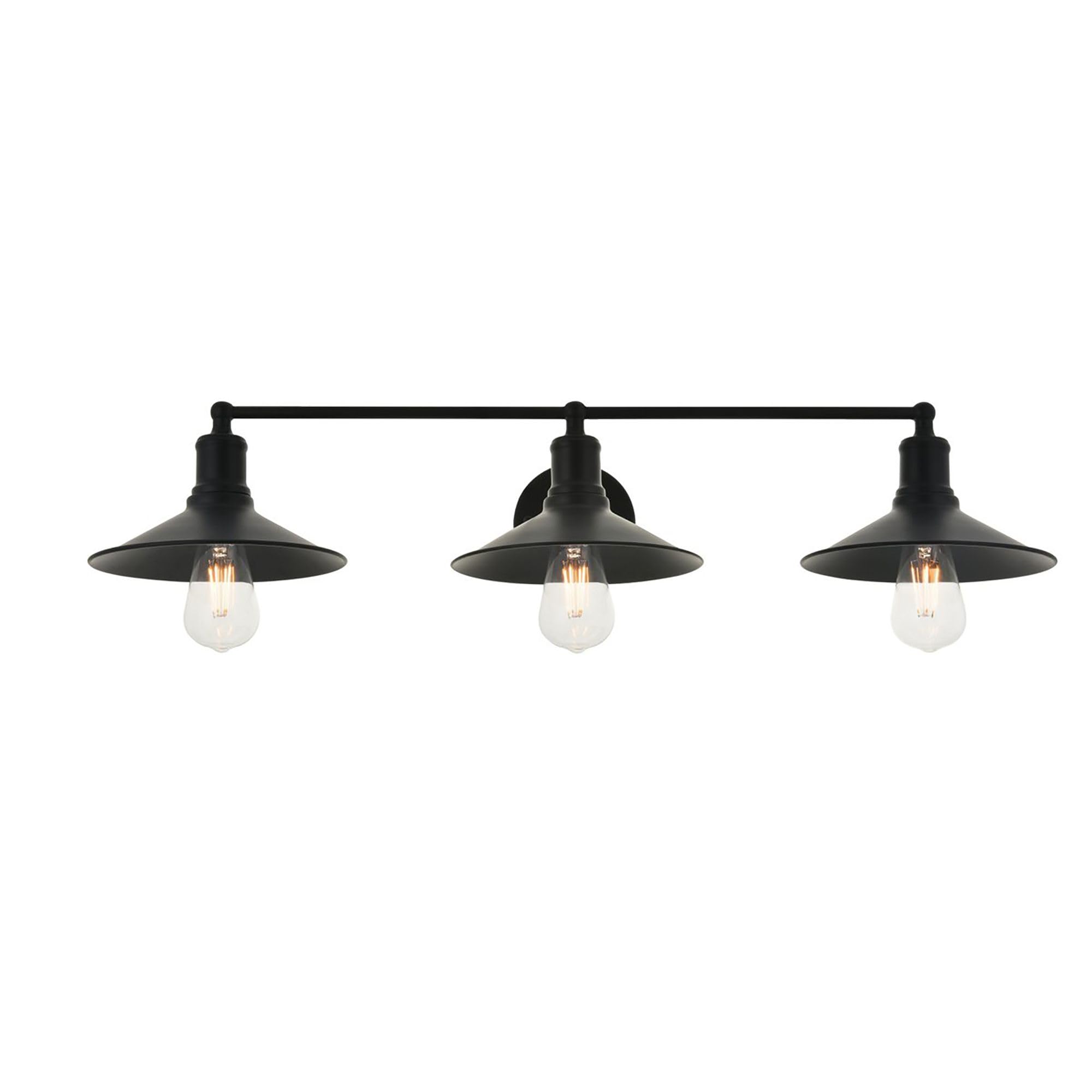 Living District Etude 3-Light Mid-Century Metal Wall Sconce in Black