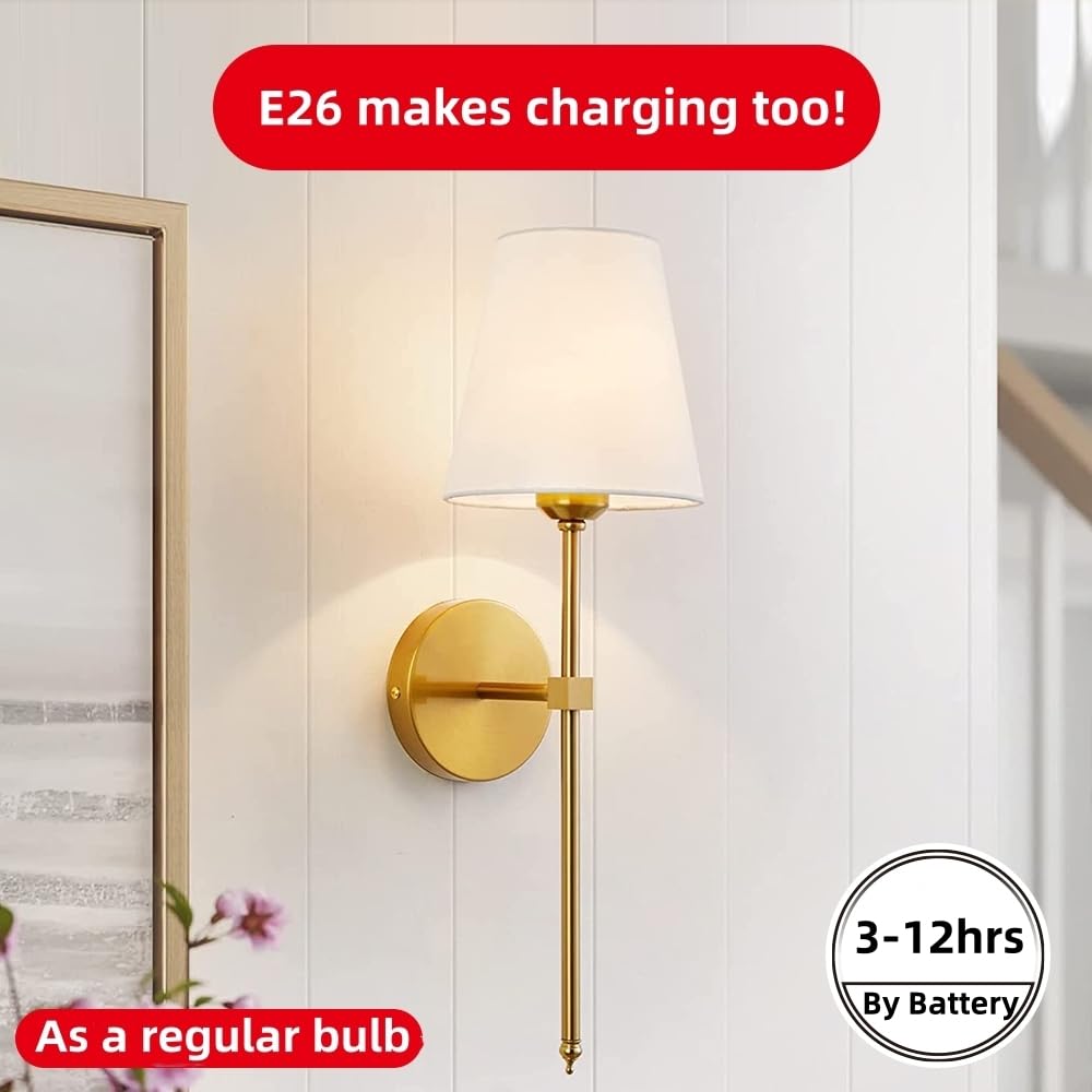 Blueye Rechargeable Light Bulbs,8W,60W Equivalent,Remote Control,Soft Warm 2700K-6000K,Flicker-Free,2600Mah,Emergency For Hurric