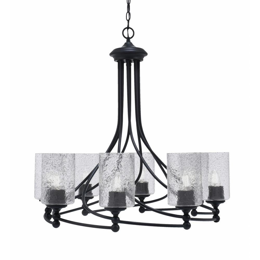 Toltec Lighting 908-MB-3002 Capri - 8 Light Uplight Chandelier-30.5 Inches Tall and 30 Inches Wide, Finish Color: Matte Black, Glass Color: Smoke Bubble