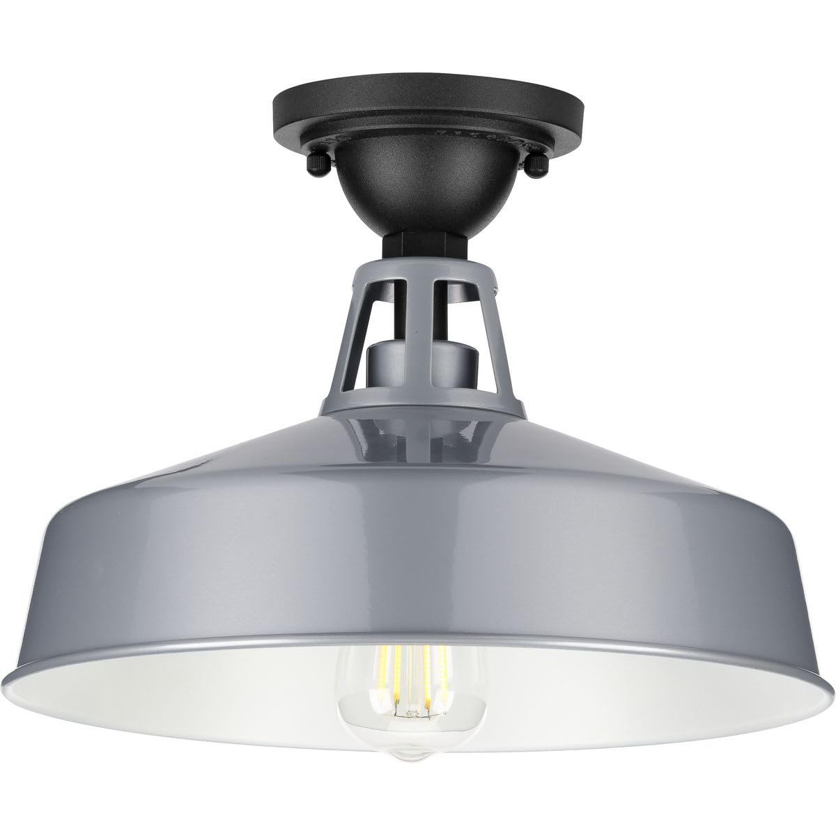 Progress Lighting 1-Light Outdoor Semi-Flush Mount Light Aluminum Gray 9.50x13.25x13.25 Model P550070-082