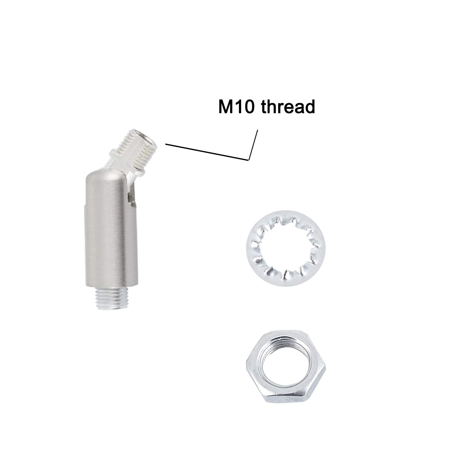 Shengqingtop M10 Threaded Extension Rod With Sloped Ceiling Adapter Kits For Pendant Light, Island Lighting, Brushed Nickel