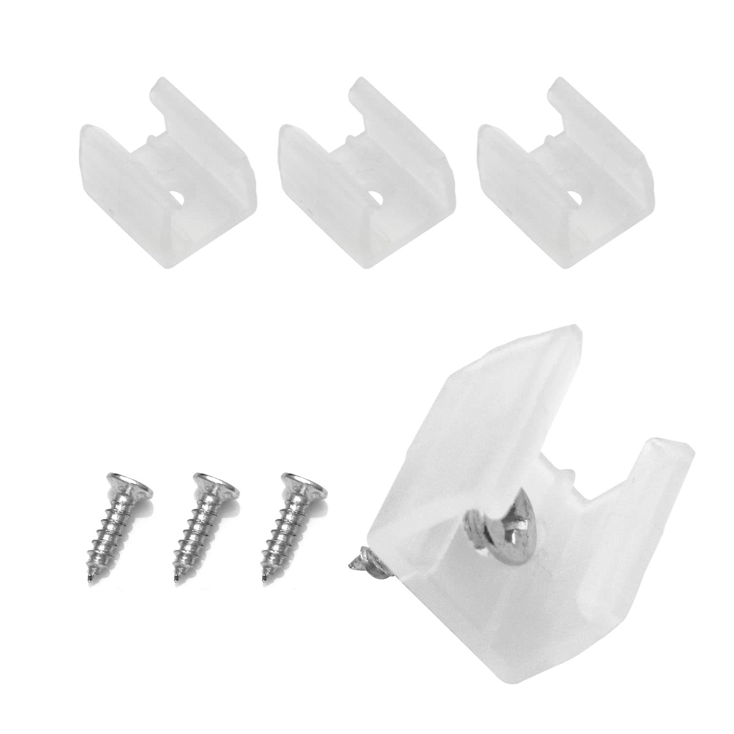 Dghaop 80Pcs Led Strip Light Clips Flexible Light Strip Fixing Card With Screws For 8-10 Mm(0.31&quot;-0.39&quot;) Wide Waterproof Strip Light