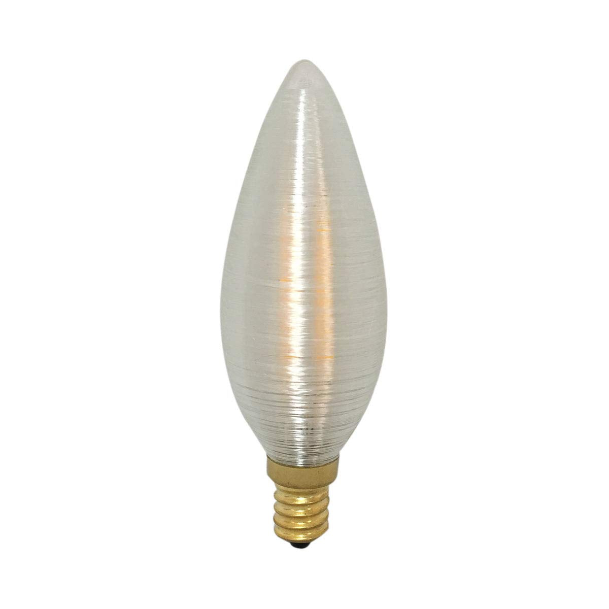 Royal Designs, Inc. Vintage Dimmable Silk Wrapped Torpedo Shaped Led Light Bulbs, E12 Candelabra Brass Base, 130V, 4W, Set Of 6