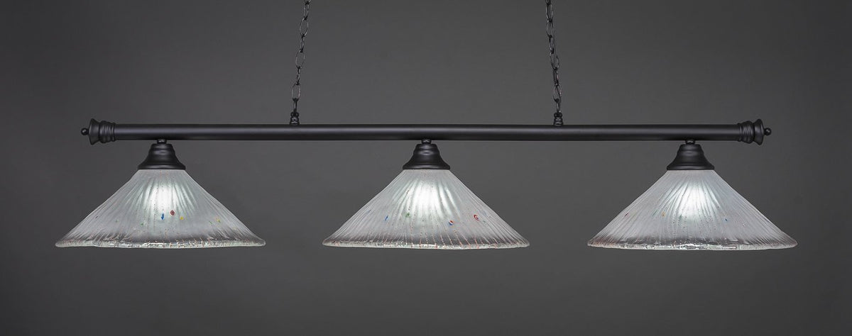 Toltec Lighting Oxford 3 Light Island In Matte Black (373-Mb-711)