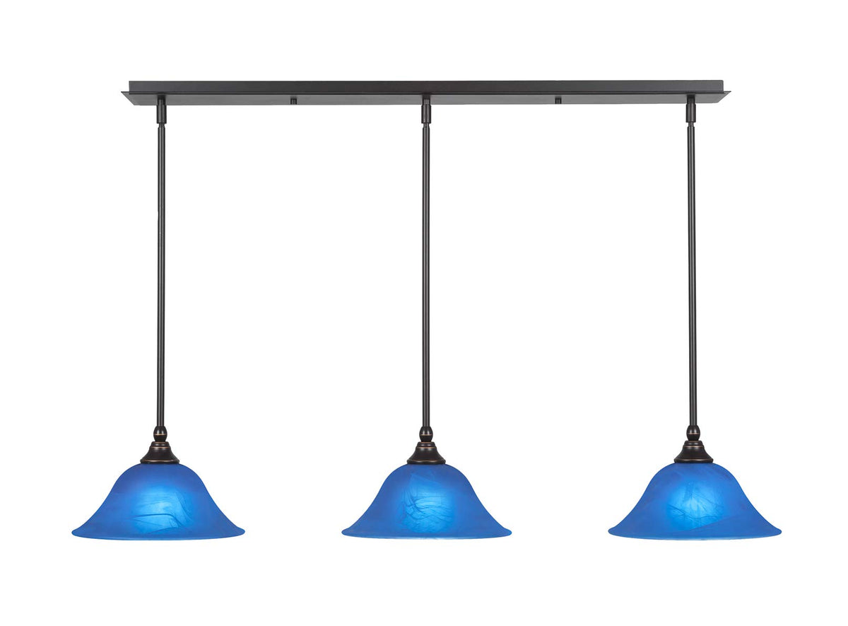 Toltec Lighting 3 Light Linear Pendalier In Dark Granite (36-Dg-435)