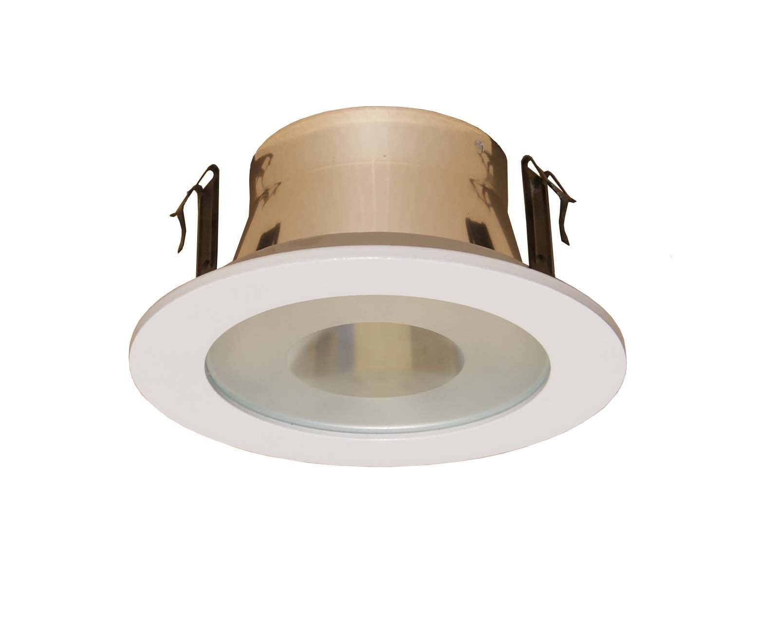 Joint Bright Lighting 4in Semi-Frosted Lens Shower Trim for Recessed Light - White, Model JBL4-208-CL-WH