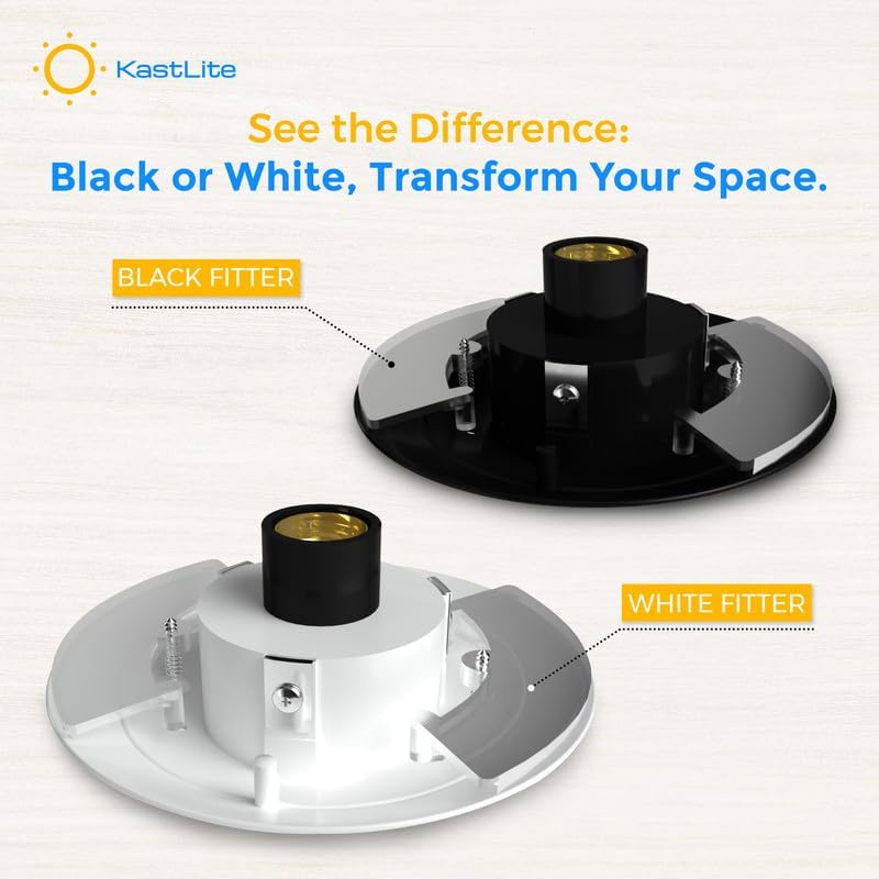 KastLite Wing Clip Fitter for 5.25in Acorn/Globe, 3in Pole Mount, White, Polycarbonate, Model KL0032, 5-Pack