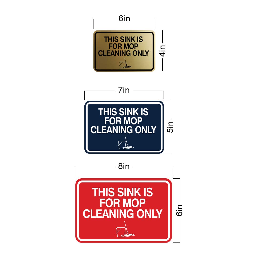 Signs ByLITA Classic Framed Mop Cleaning Only Sign, Ivory/Dark Brown, 5 x 7in - Medium, Vinyl