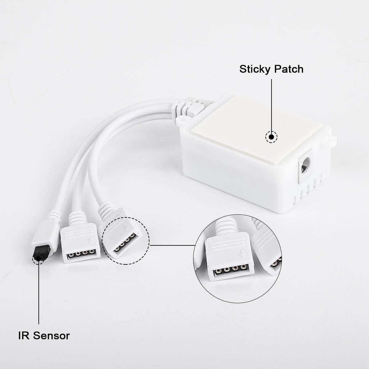 Bzone Rgb Led Controller 2-Port 4Pin Dual Output With 44 Keys Ir Led Light Remote Control Dc12V-24V For 5050 3528 Rgb Led Strip